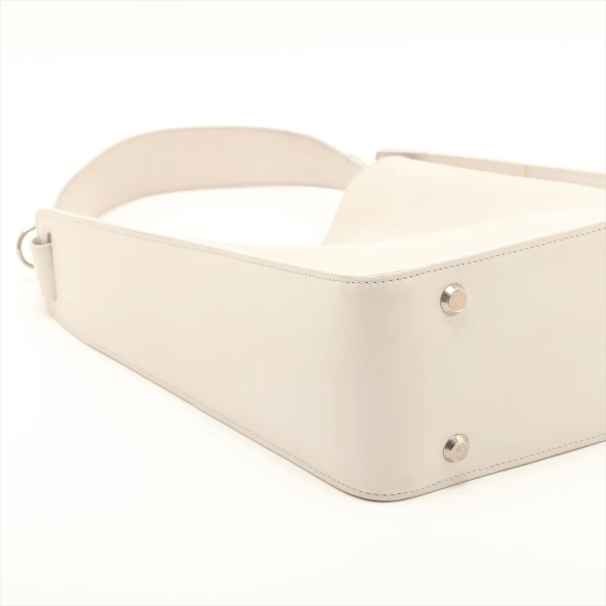 North-South Leather 2-Way Shoulder Bag, White, 659920 — view 4