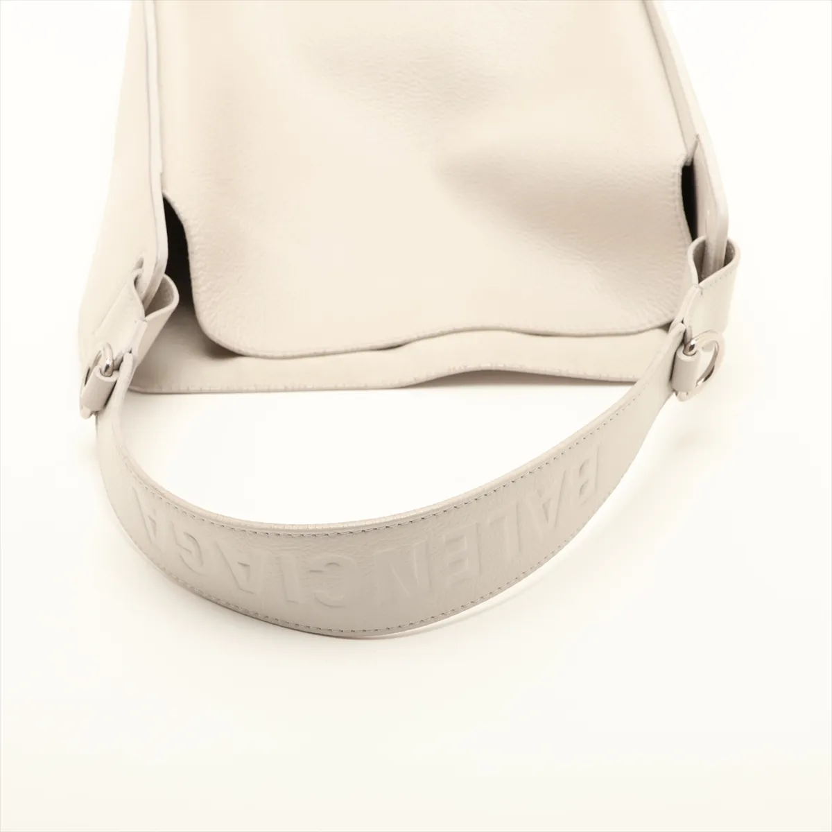 North-South Leather 2-Way Shoulder Bag, White, 659920 — view 5