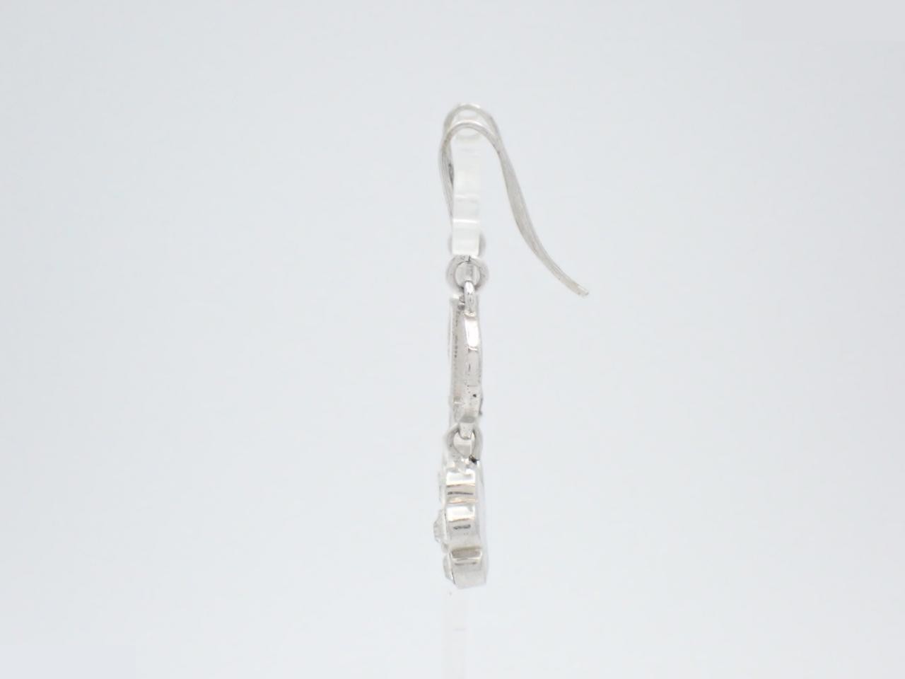 Other lines: Precious metal earrings, D flower design, rhinestone, silver. — view 3