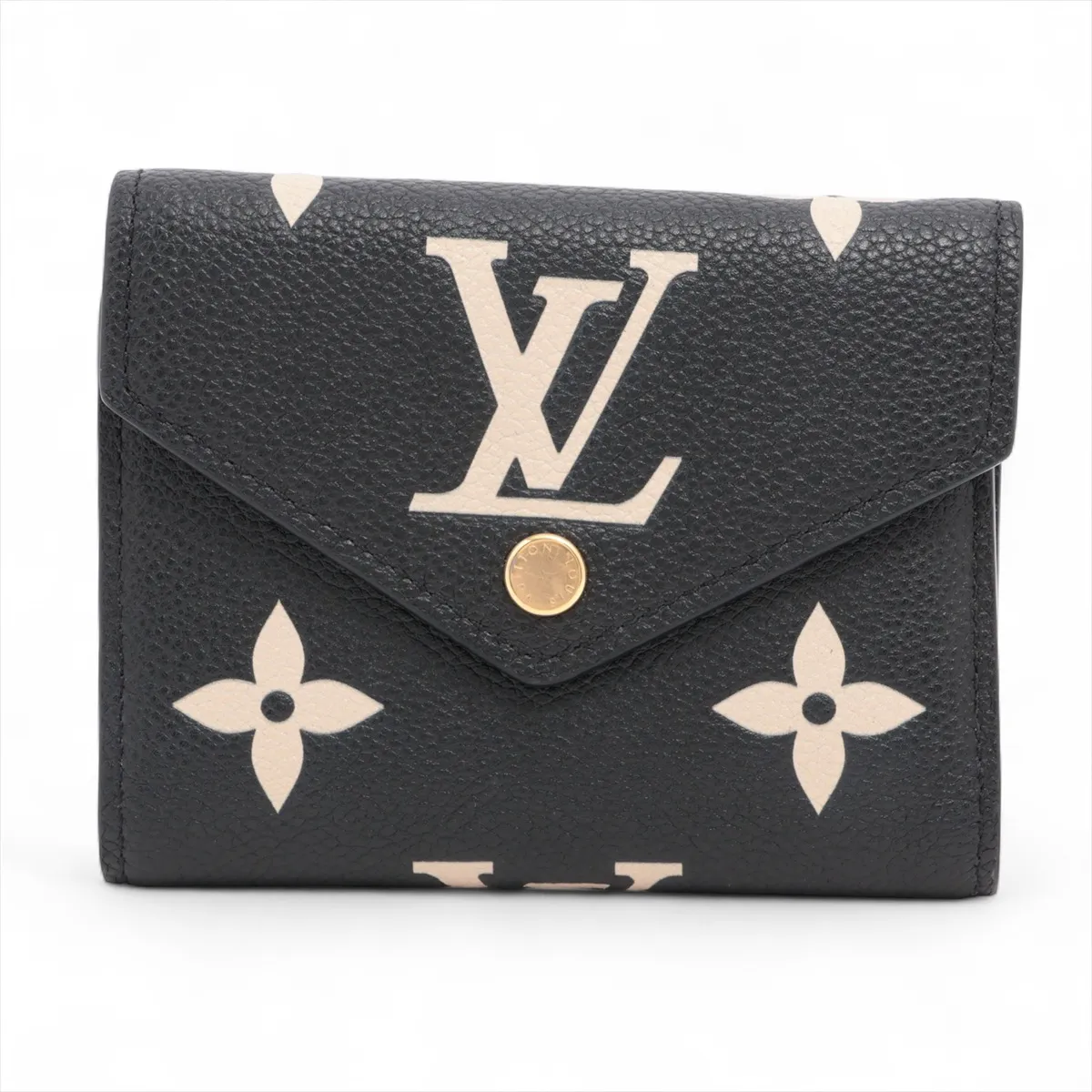 Bicolor Monogram Emprene Portefeuille Victorine M80968 Noir Compact Wallet RFID Reactive