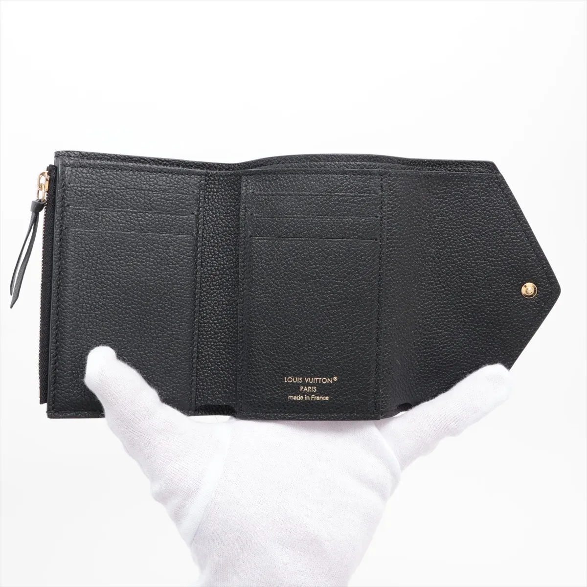 Bicolor Monogram Emprene Portefeuille Victorine M80968 Noir Compact Wallet RFID Reactive — view 4