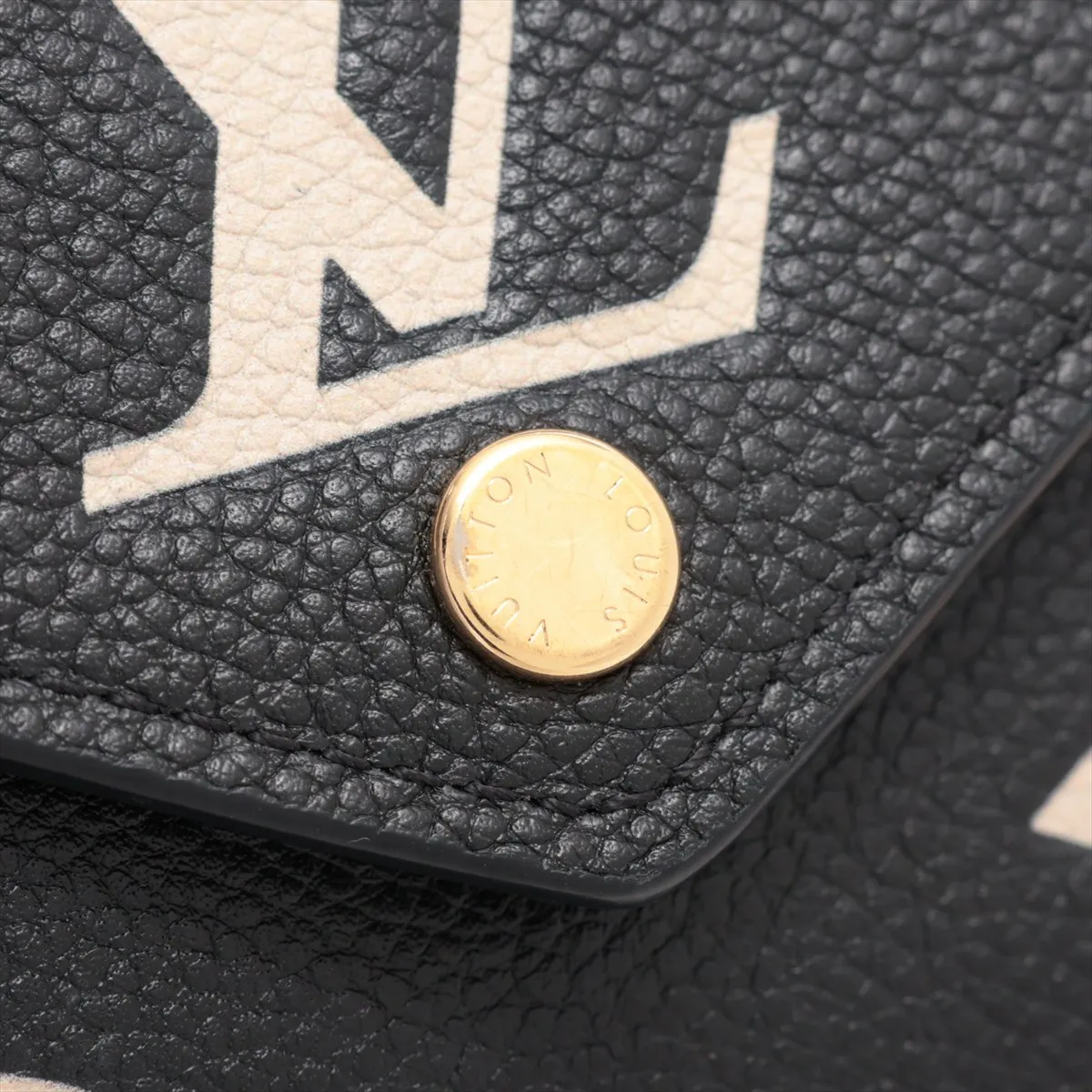 Bicolor Monogram Emprene Portefeuille Victorine M80968 Noir Compact Wallet RFID Reactive — view 9