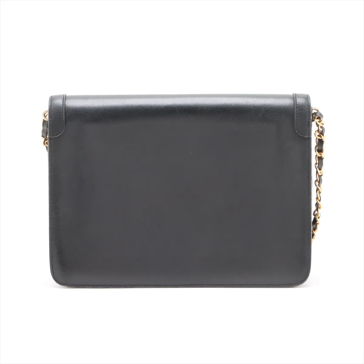 Cocomark Leather Chain Shoulder Bag Black Gold Hardware — view 2