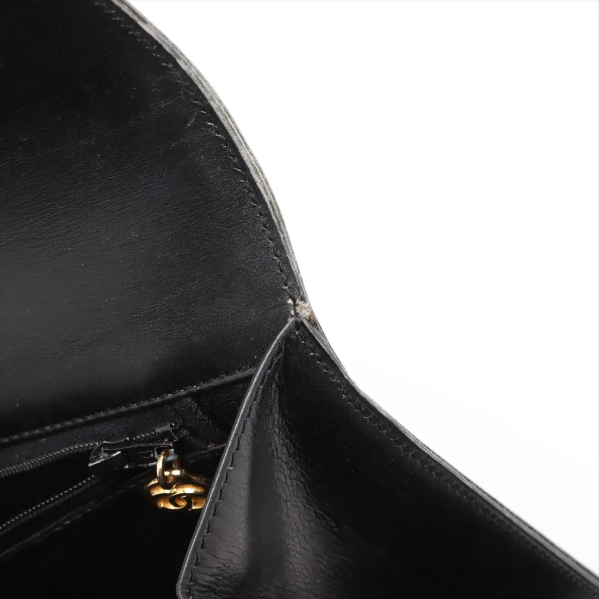 Cocomark Leather Chain Shoulder Bag Black Gold Hardware — view 15