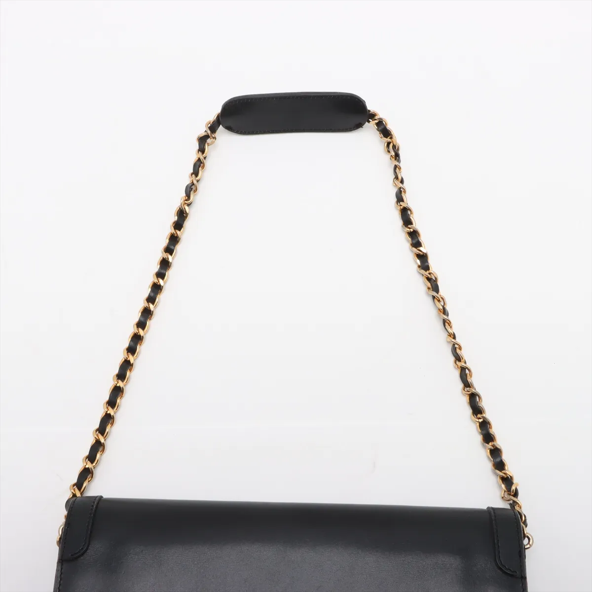 Cocomark Leather Chain Shoulder Bag Black Gold Hardware — view 6