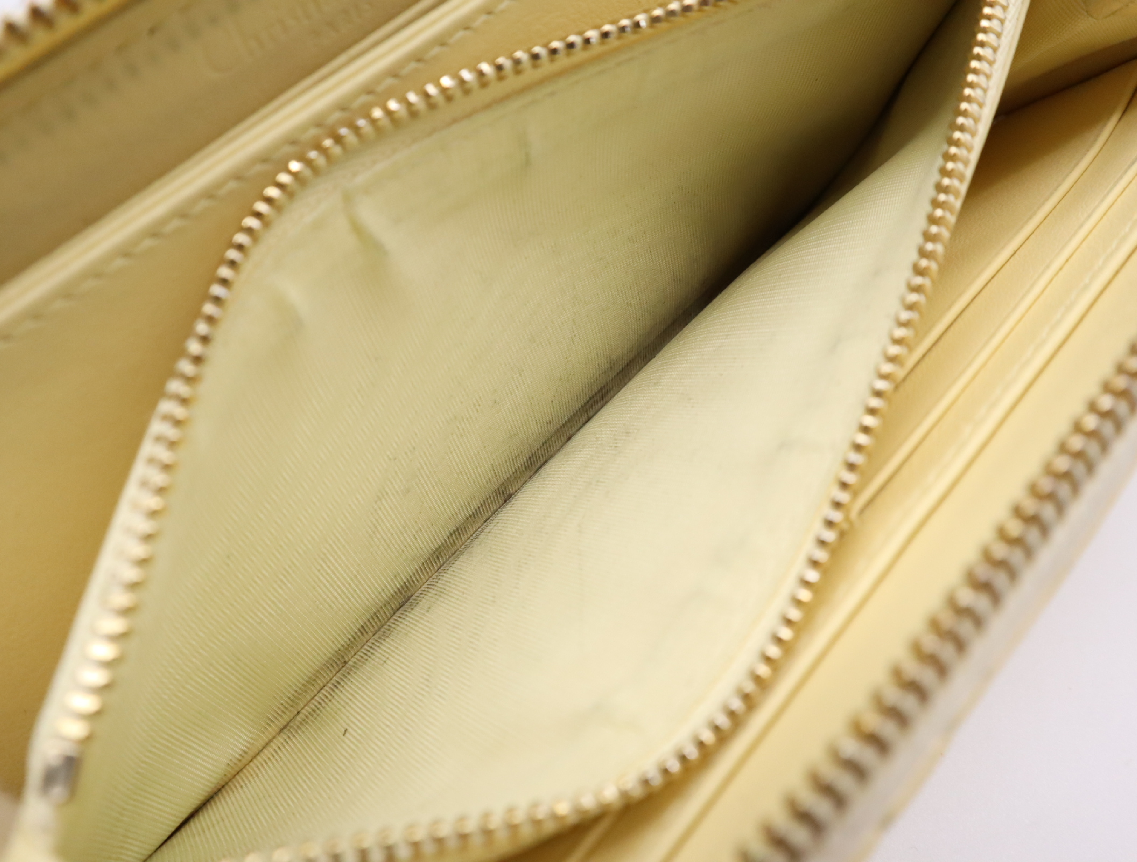 Patent Leather Cannage Long Wallet, Cream — view 11