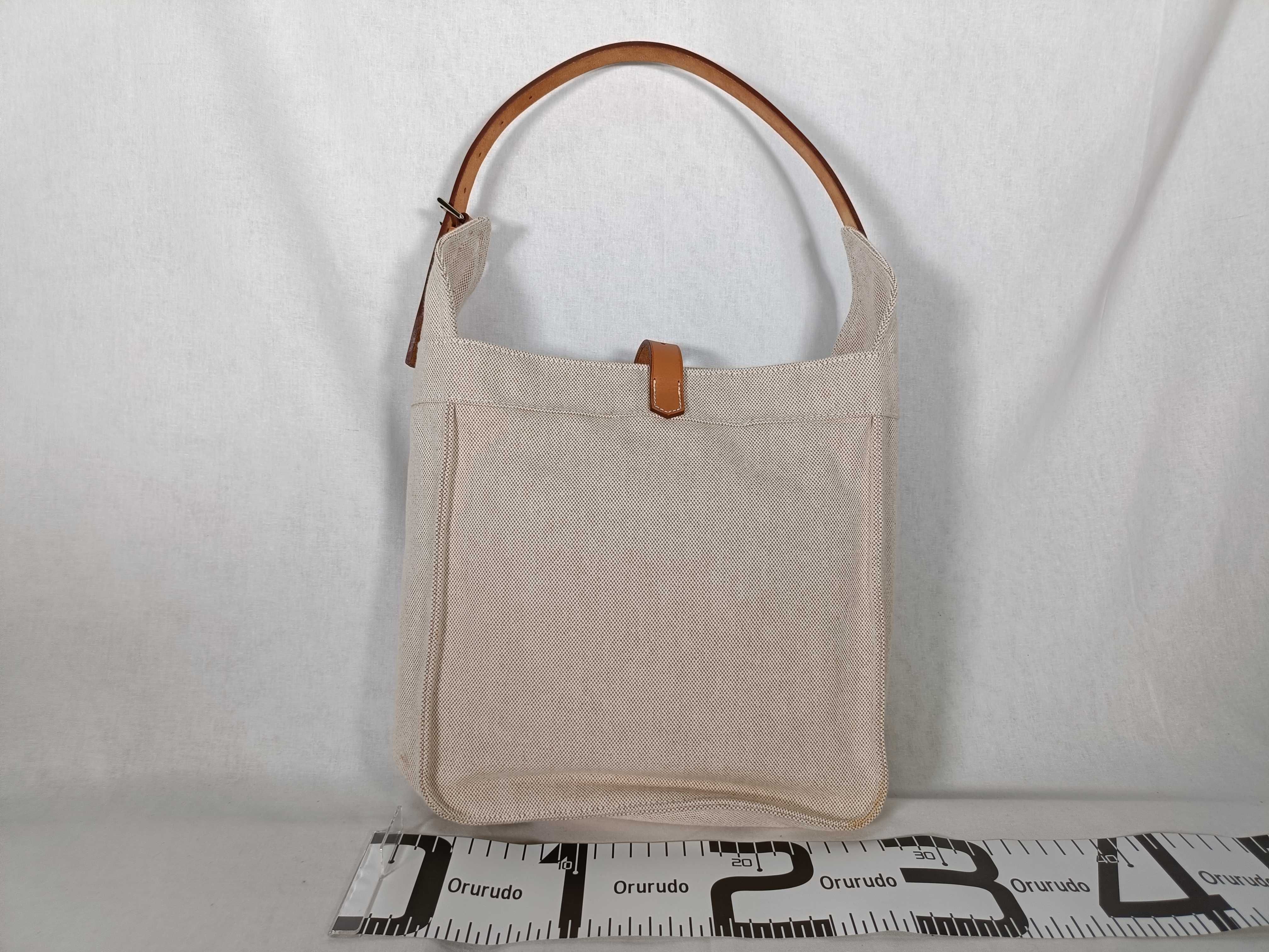 Marwari PM Tote Bag, Toile H x Leather, Brown x Beige, Silver Hardware, M: 2009 — view 2