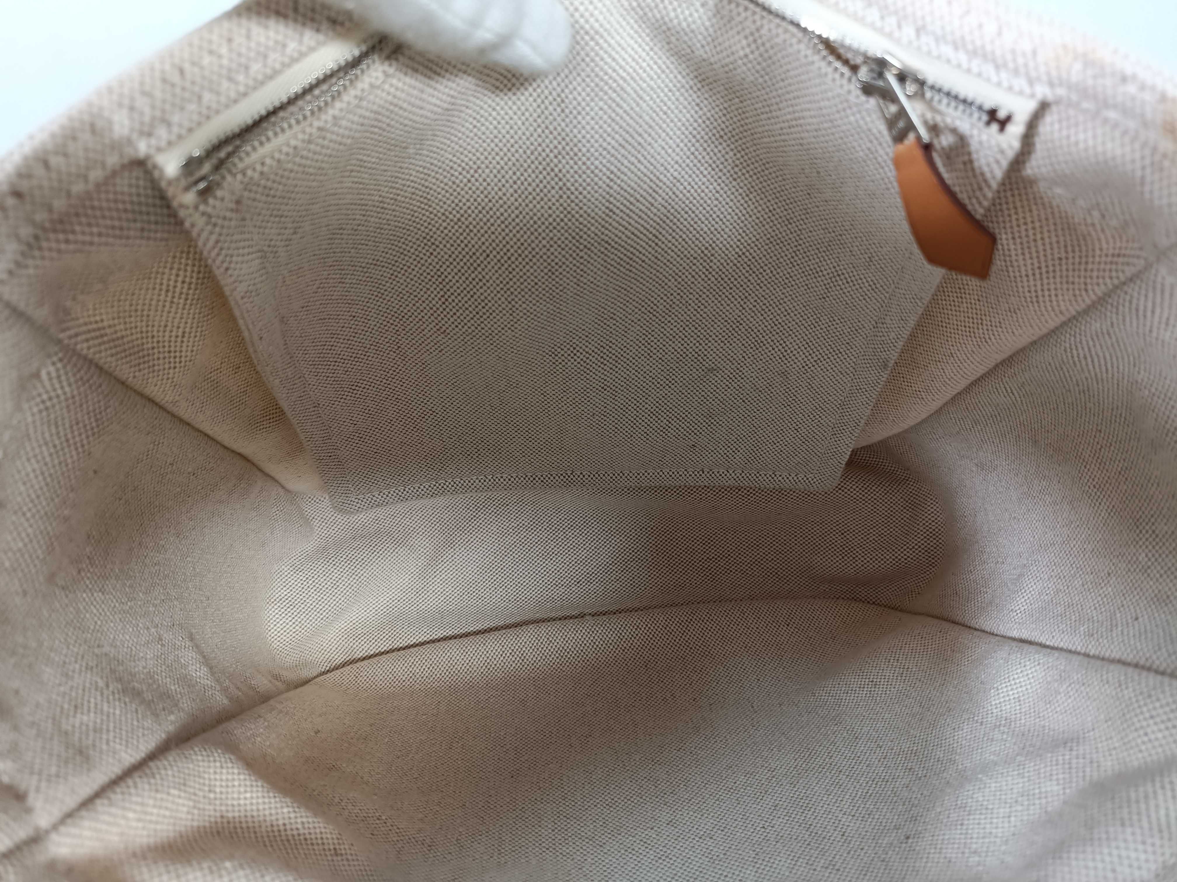 Marwari PM Tote Bag, Toile H x Leather, Brown x Beige, Silver Hardware, M: 2009 — view 12