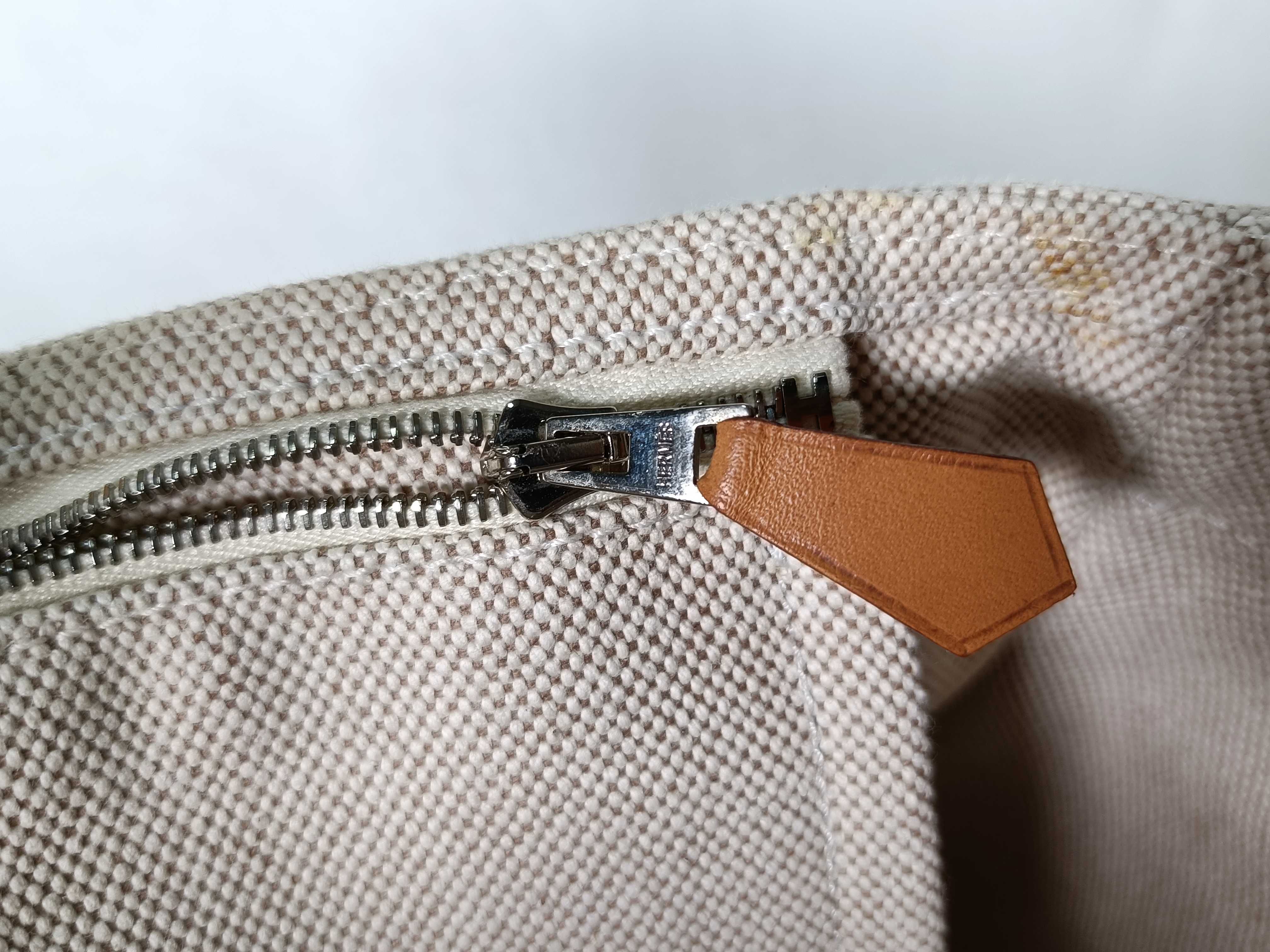 Marwari PM Tote Bag, Toile H x Leather, Brown x Beige, Silver Hardware, M: 2009 — view 13