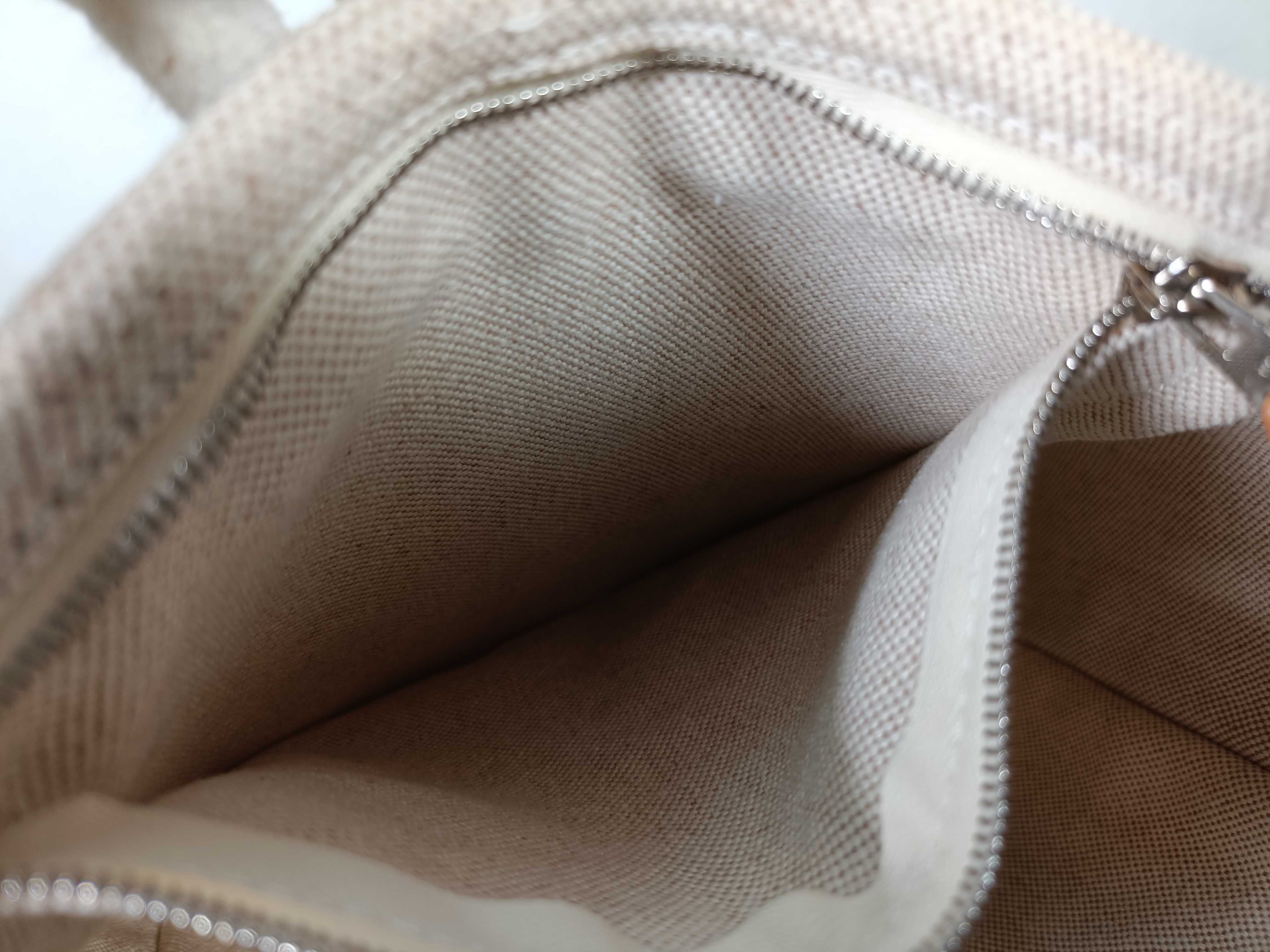Marwari PM Tote Bag, Toile H x Leather, Brown x Beige, Silver Hardware, M: 2009 — view 14