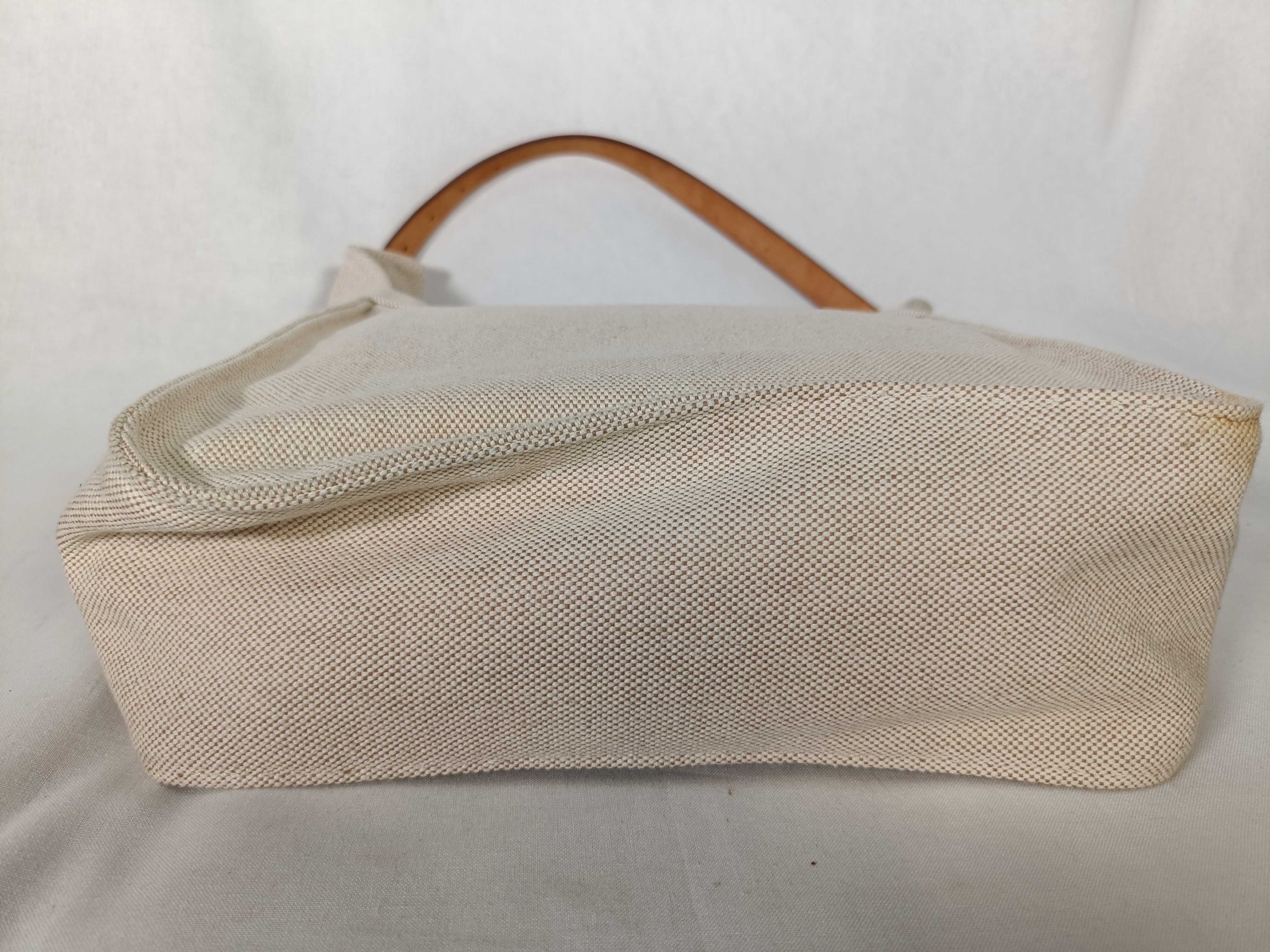 Marwari PM Tote Bag, Toile H x Leather, Brown x Beige, Silver Hardware, M: 2009 — view 3