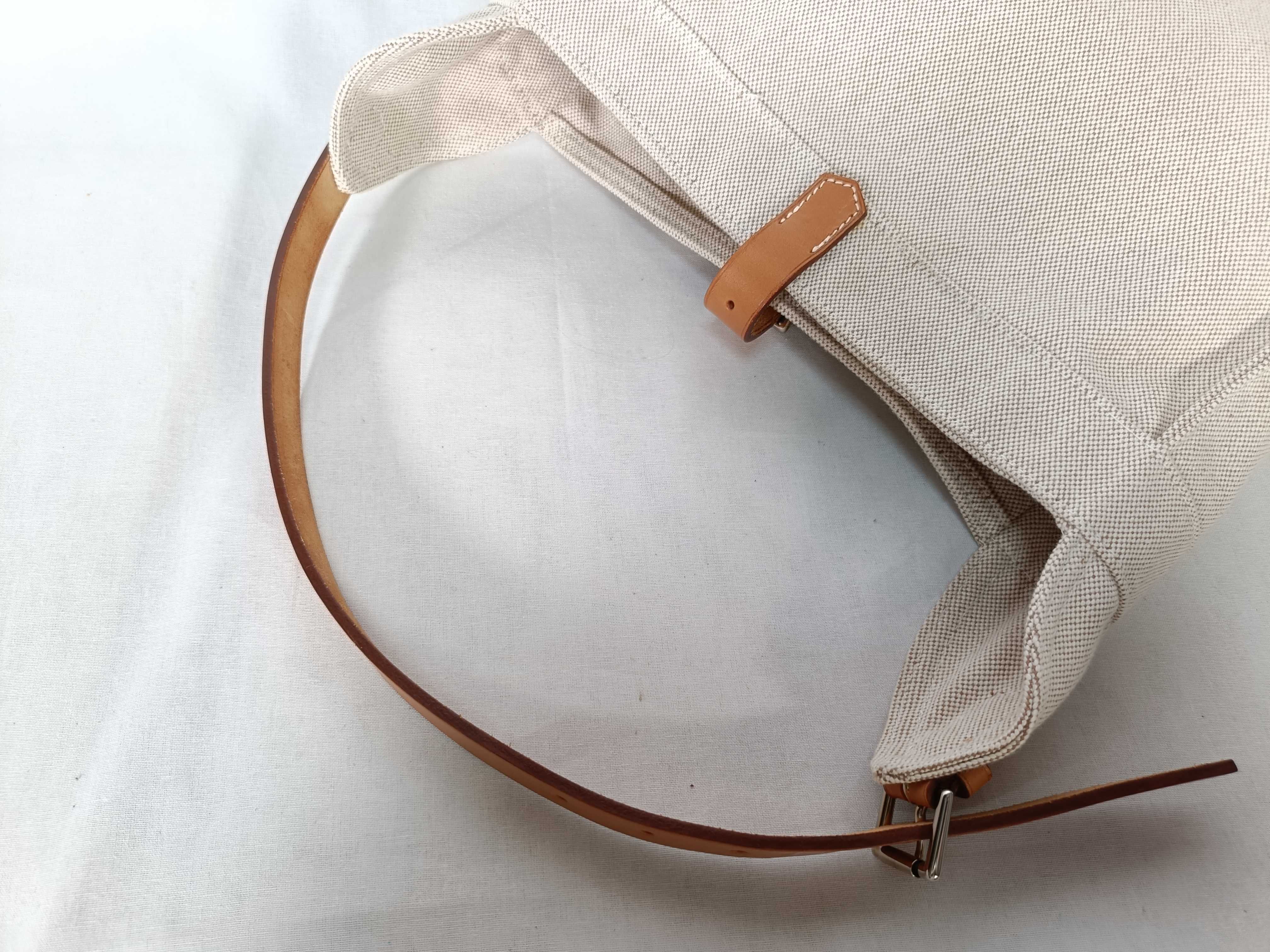 Marwari PM Tote Bag, Toile H x Leather, Brown x Beige, Silver Hardware, M: 2009 — view 6