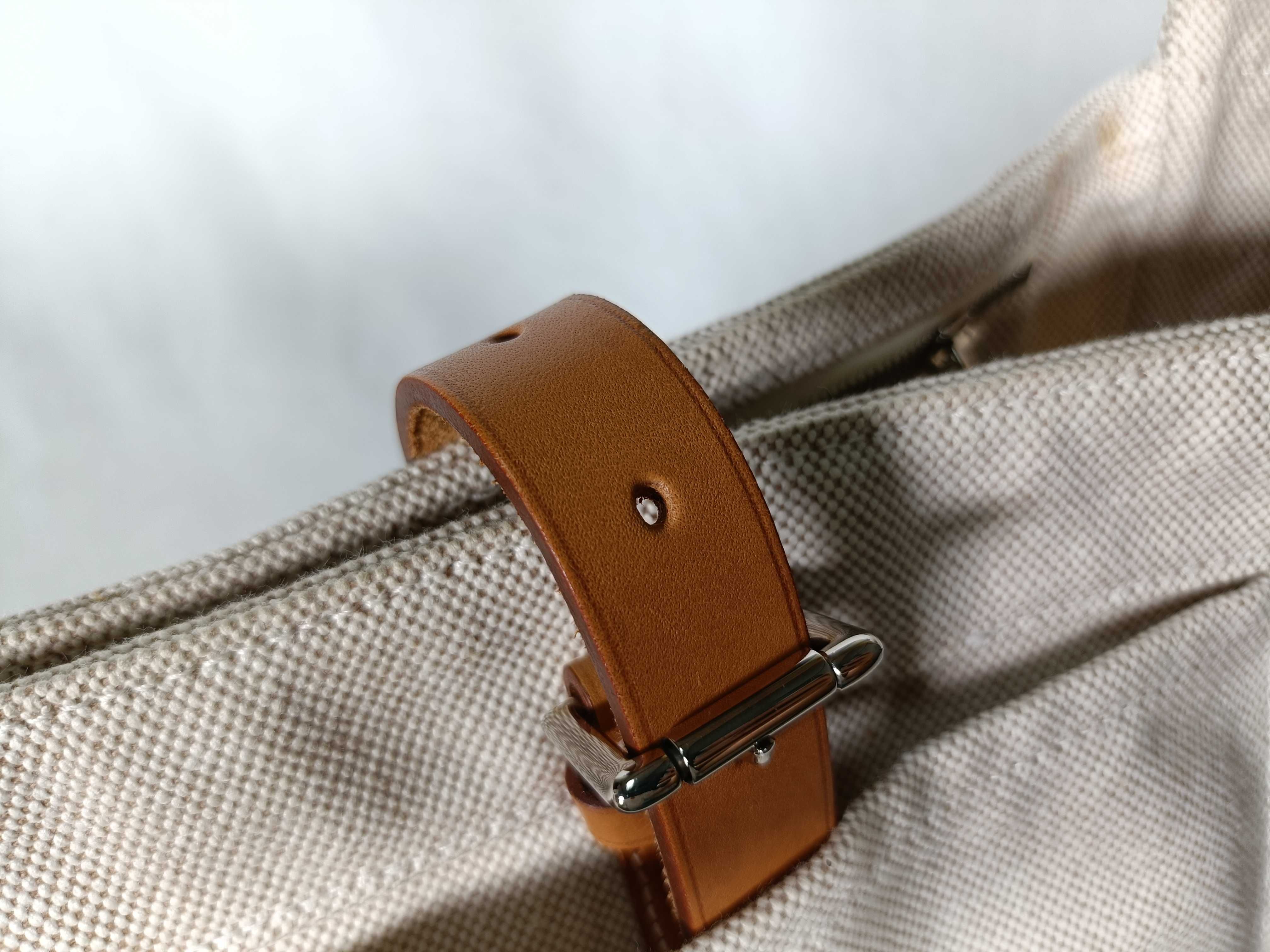Marwari PM Tote Bag, Toile H x Leather, Brown x Beige, Silver Hardware, M: 2009 — view 10