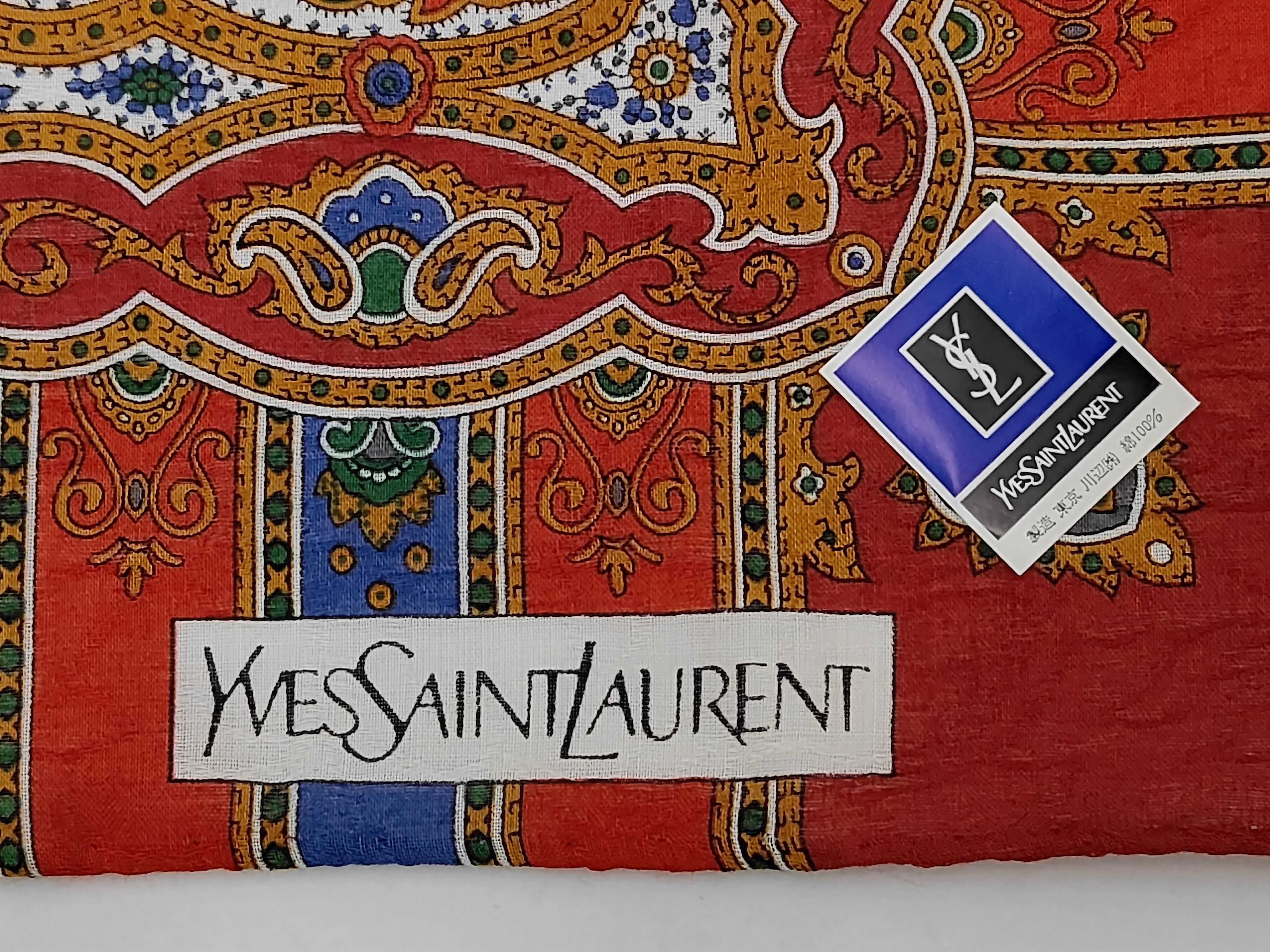 handkerchief/scarf with sticker, large size, paisley pattern, red, other accessories. — view 3