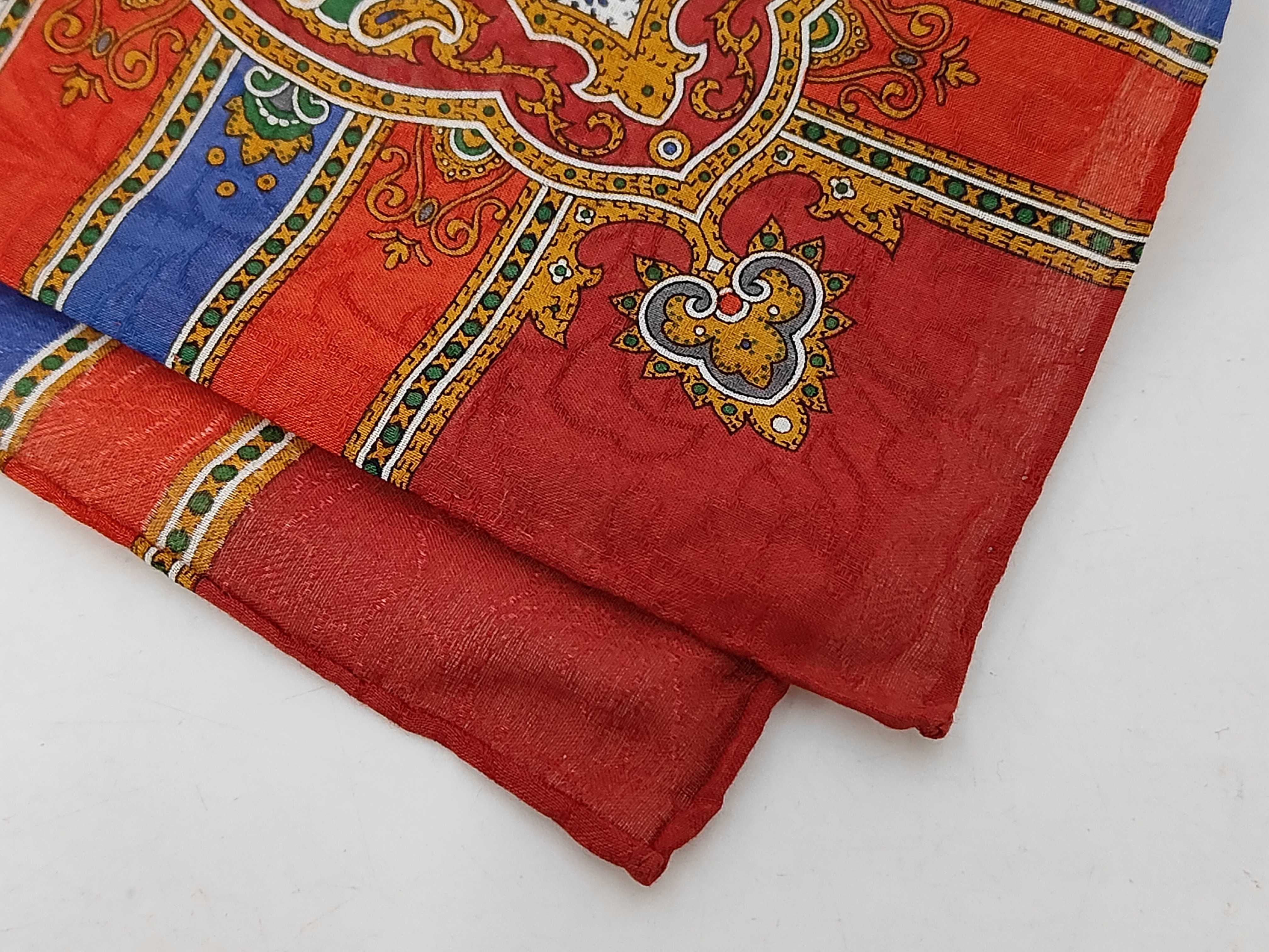 handkerchief/scarf with sticker, large size, paisley pattern, red, other accessories. — view 4