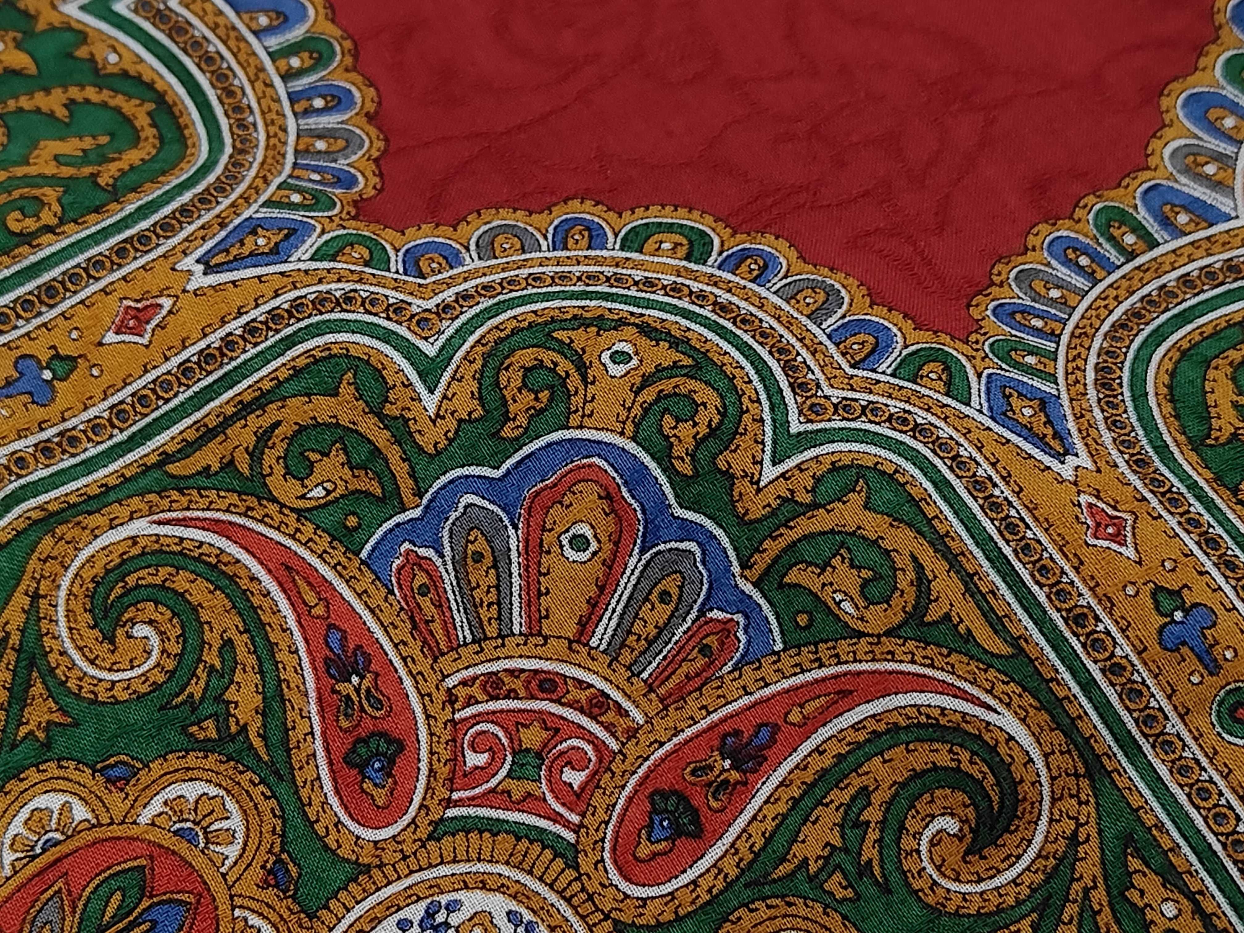 handkerchief/scarf with sticker, large size, paisley pattern, red, other accessories. — view 5