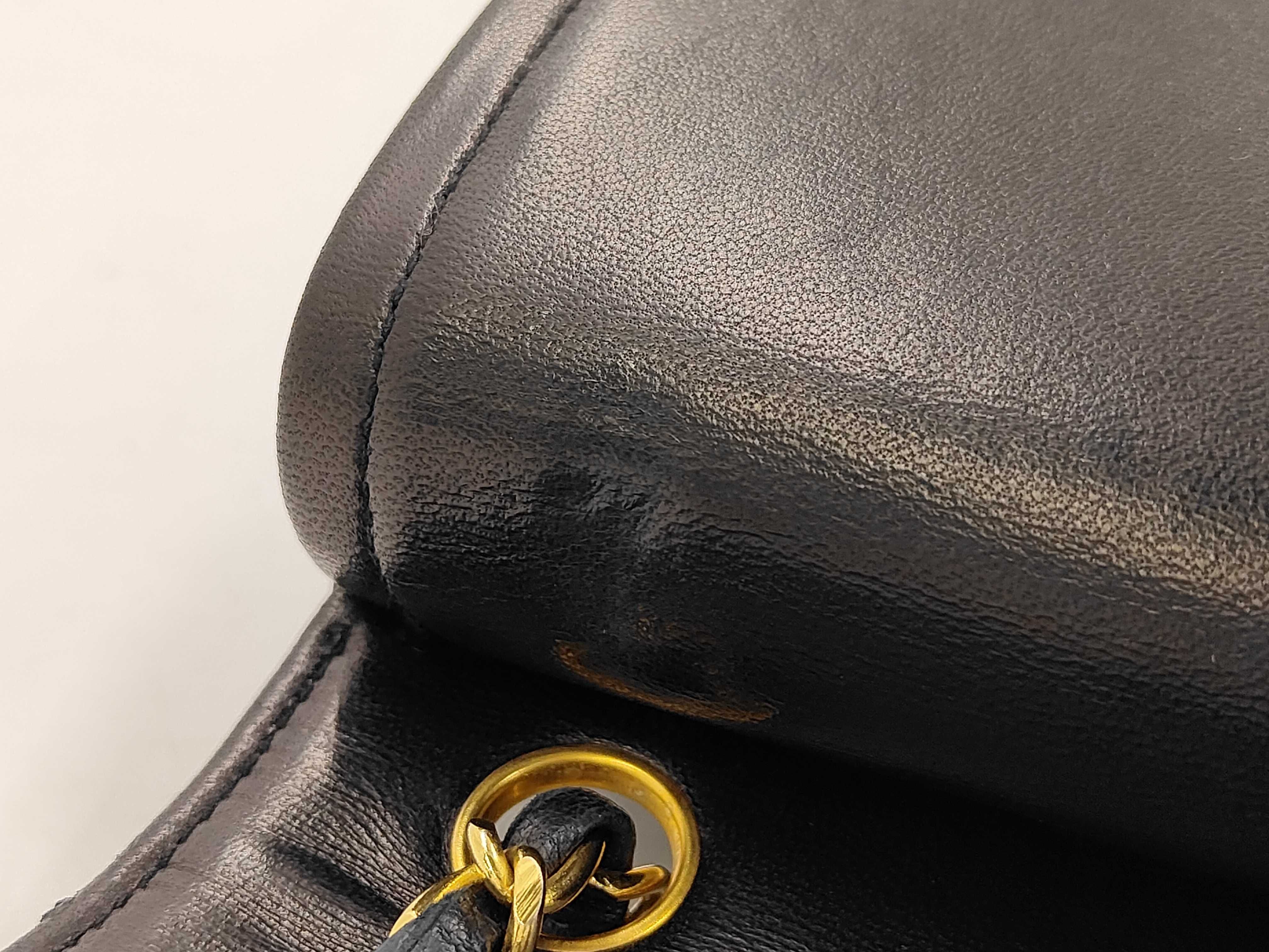Lambskin Matelassé Double Flap Chain Shoulder Bag — view 12