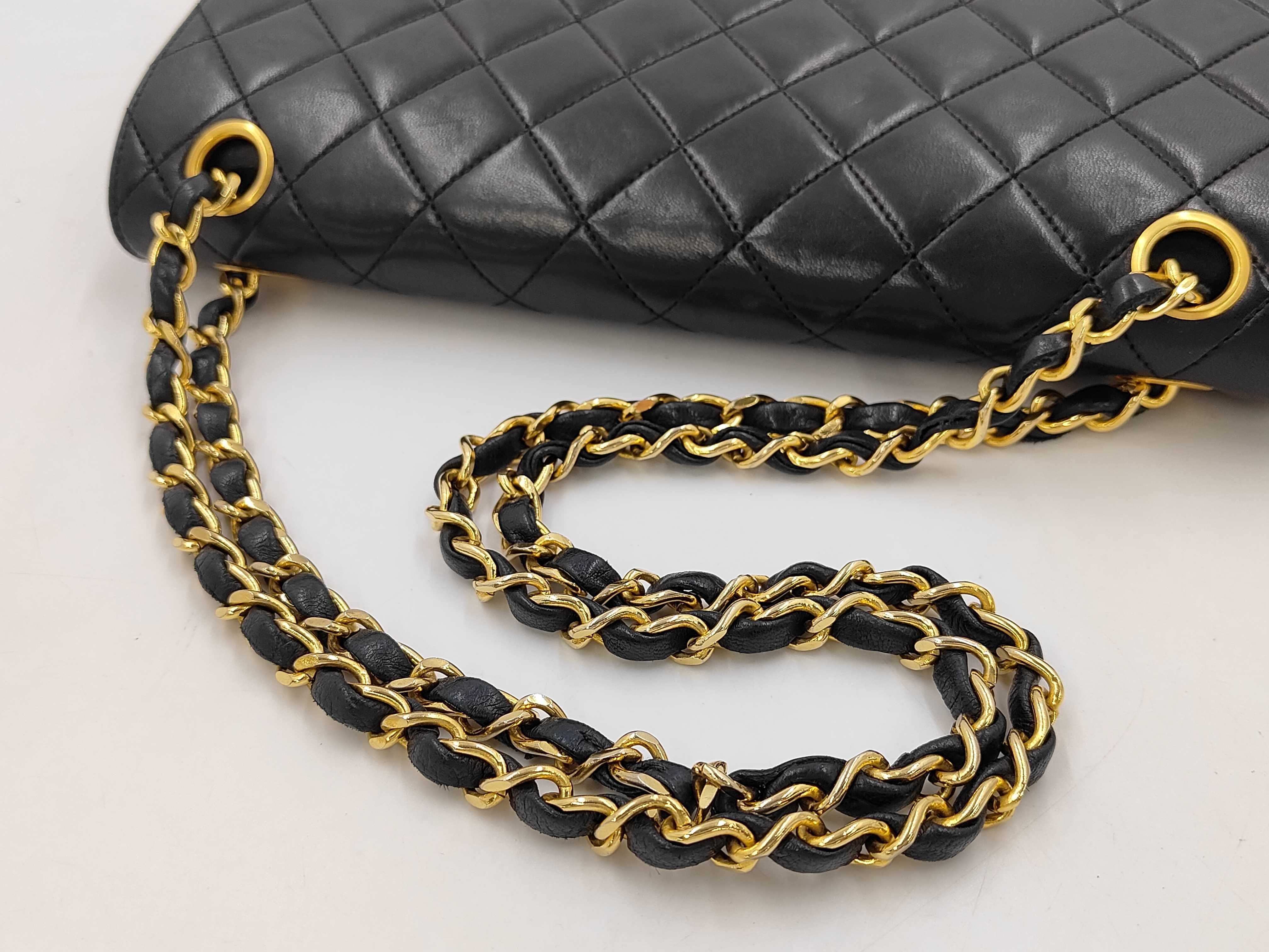 Lambskin Matelassé Double Flap Chain Shoulder Bag — view 3