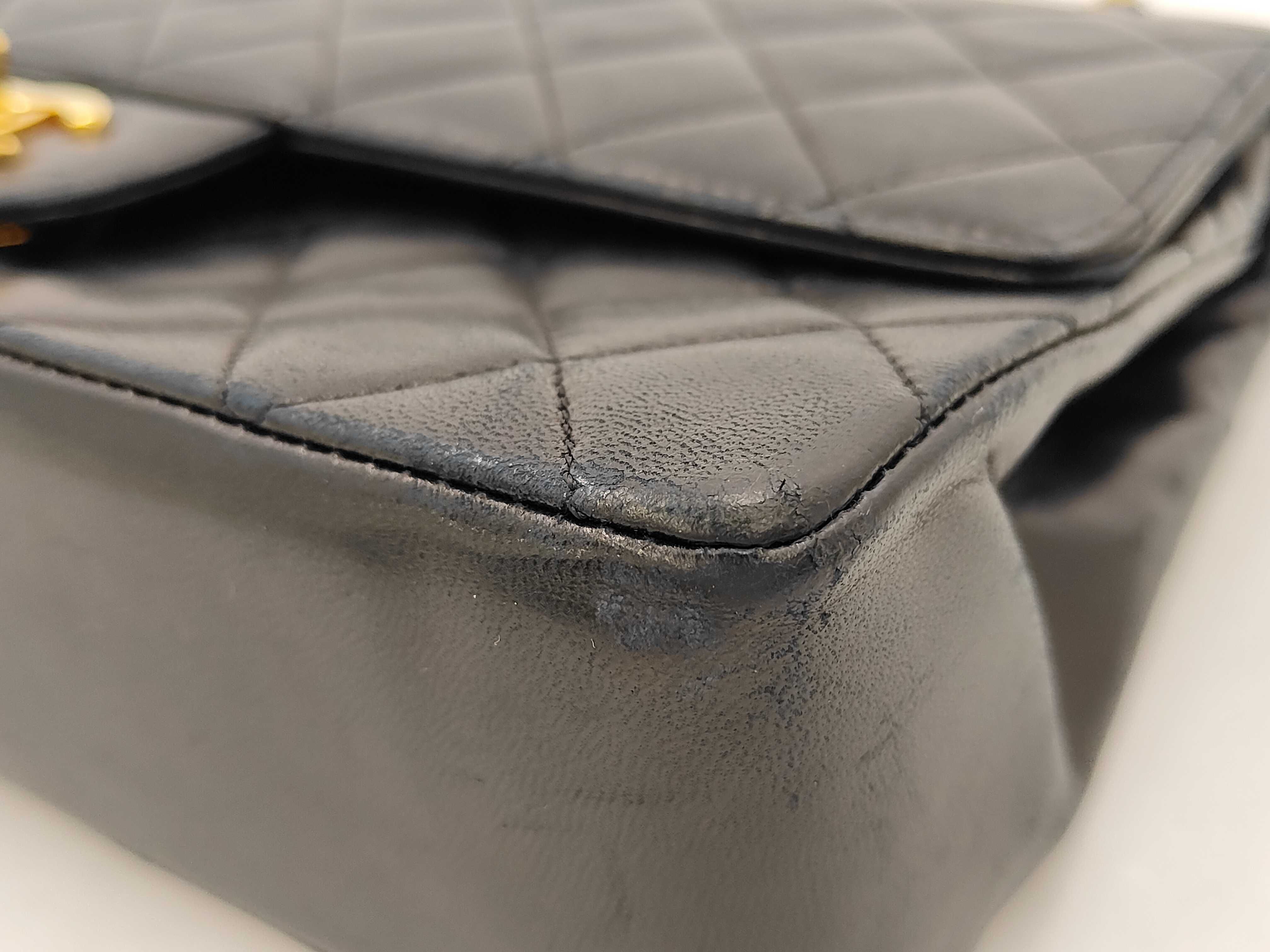 Lambskin Matelassé Double Flap Chain Shoulder Bag — view 6