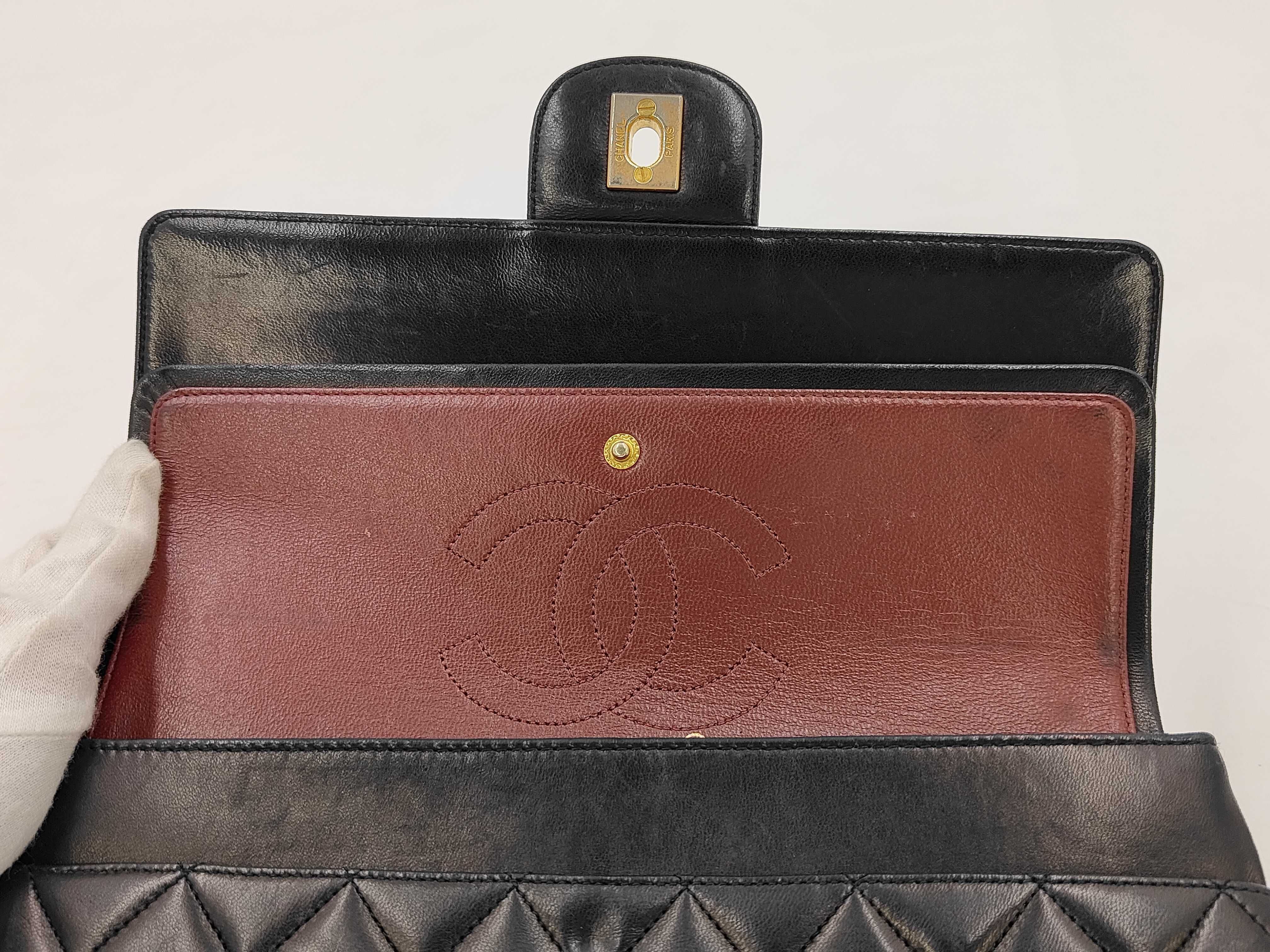 Lambskin Matelassé Double Flap Chain Shoulder Bag — view 8
