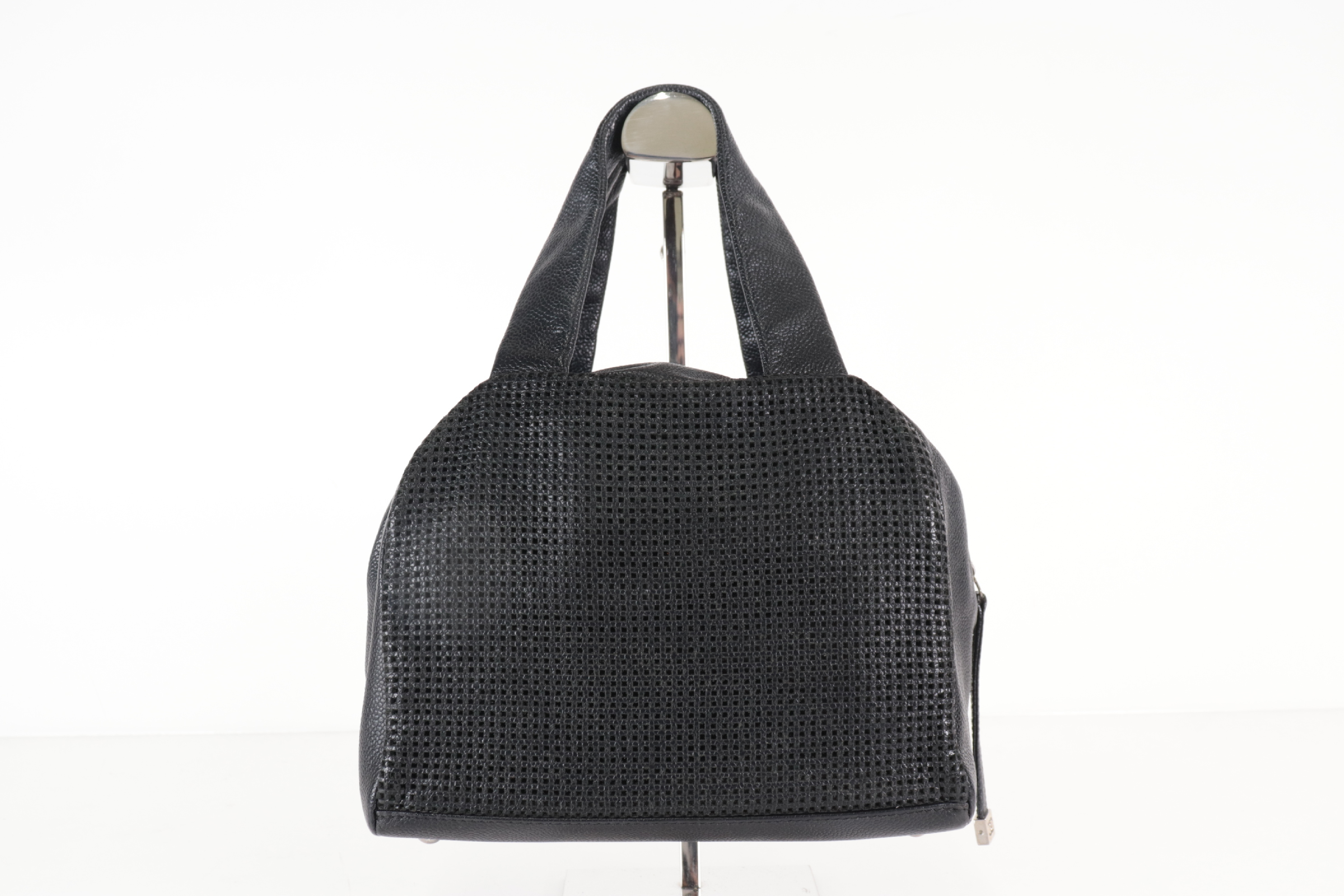 Perforated Leather Coco Mark Mini Boston Bag (Serial Number 9) — view 2