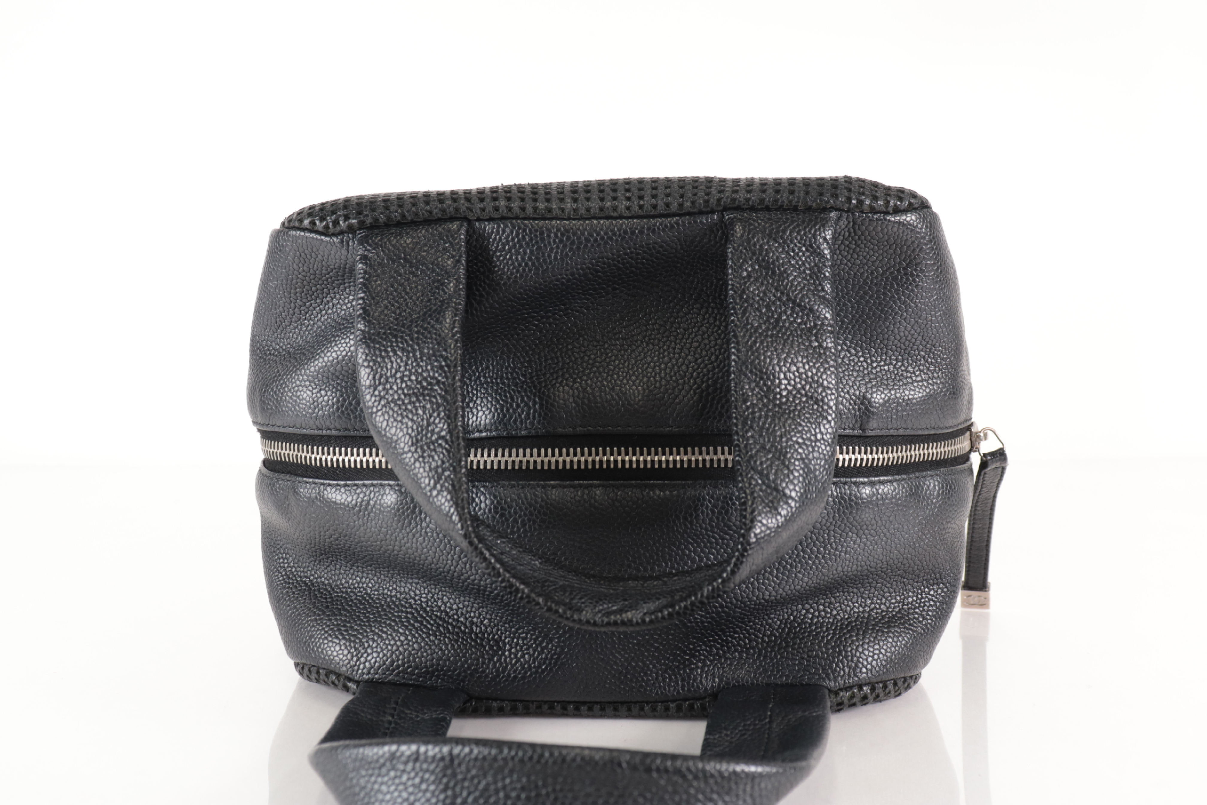 Perforated Leather Coco Mark Mini Boston Bag (Serial Number 9) — view 5