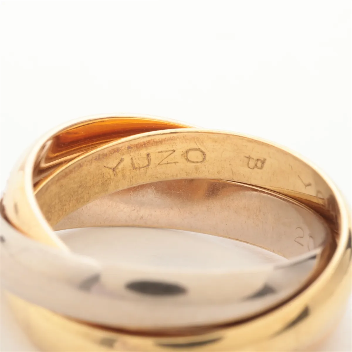 Trinity Ring 750 (Yellow Gold x Pink Gold x White Gold) 7.9g Size 51 Nameplate DW1490 — view 3