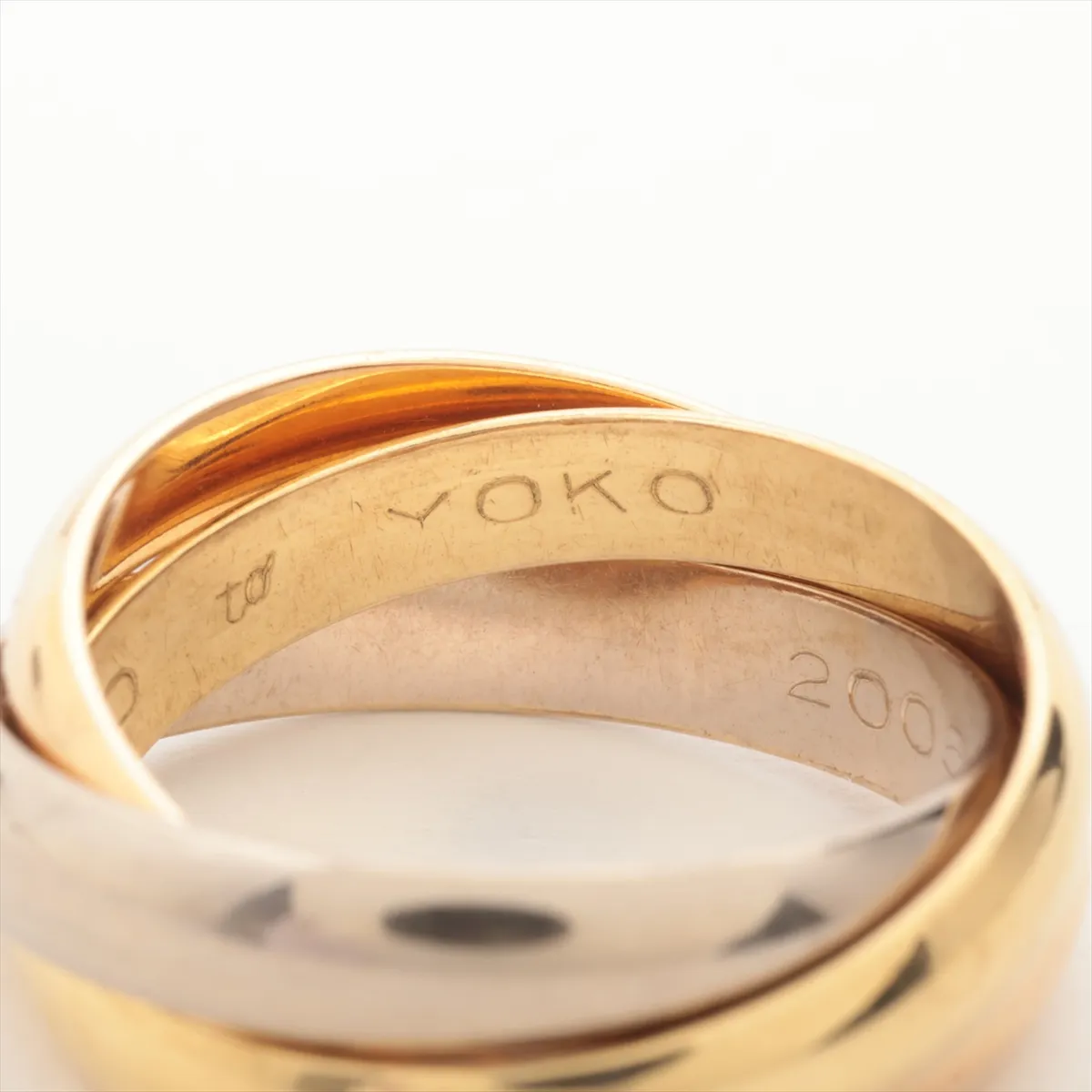 Trinity Ring 750 (Yellow Gold x Pink Gold x White Gold) 7.9g Size 51 Nameplate DW1490 — view 4