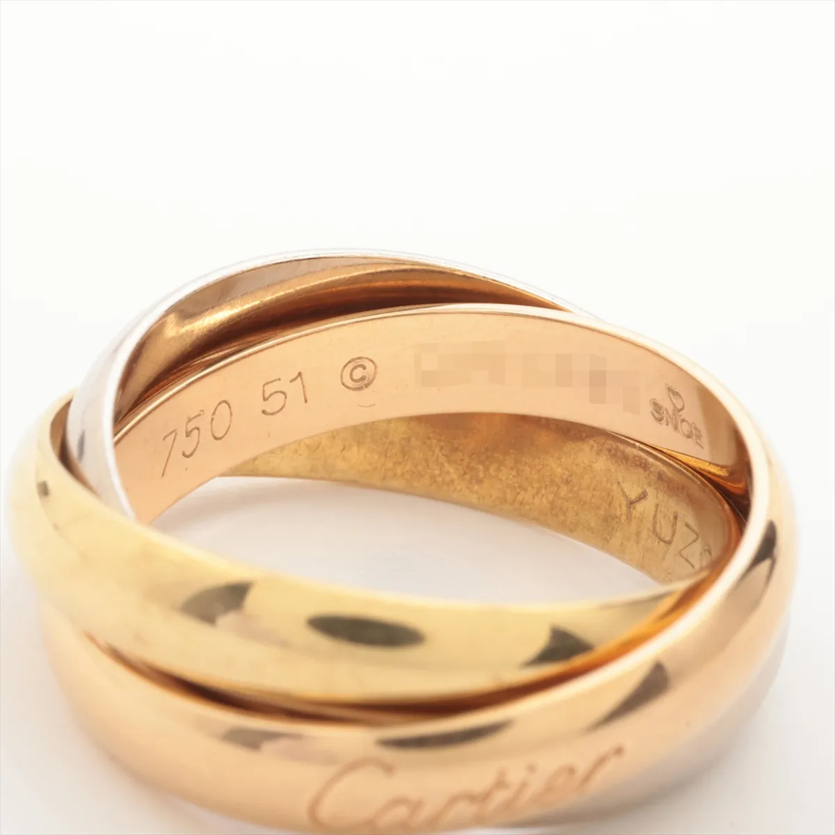 Trinity Ring 750 (Yellow Gold x Pink Gold x White Gold) 7.9g Size 51 Nameplate DW1490 — view 6