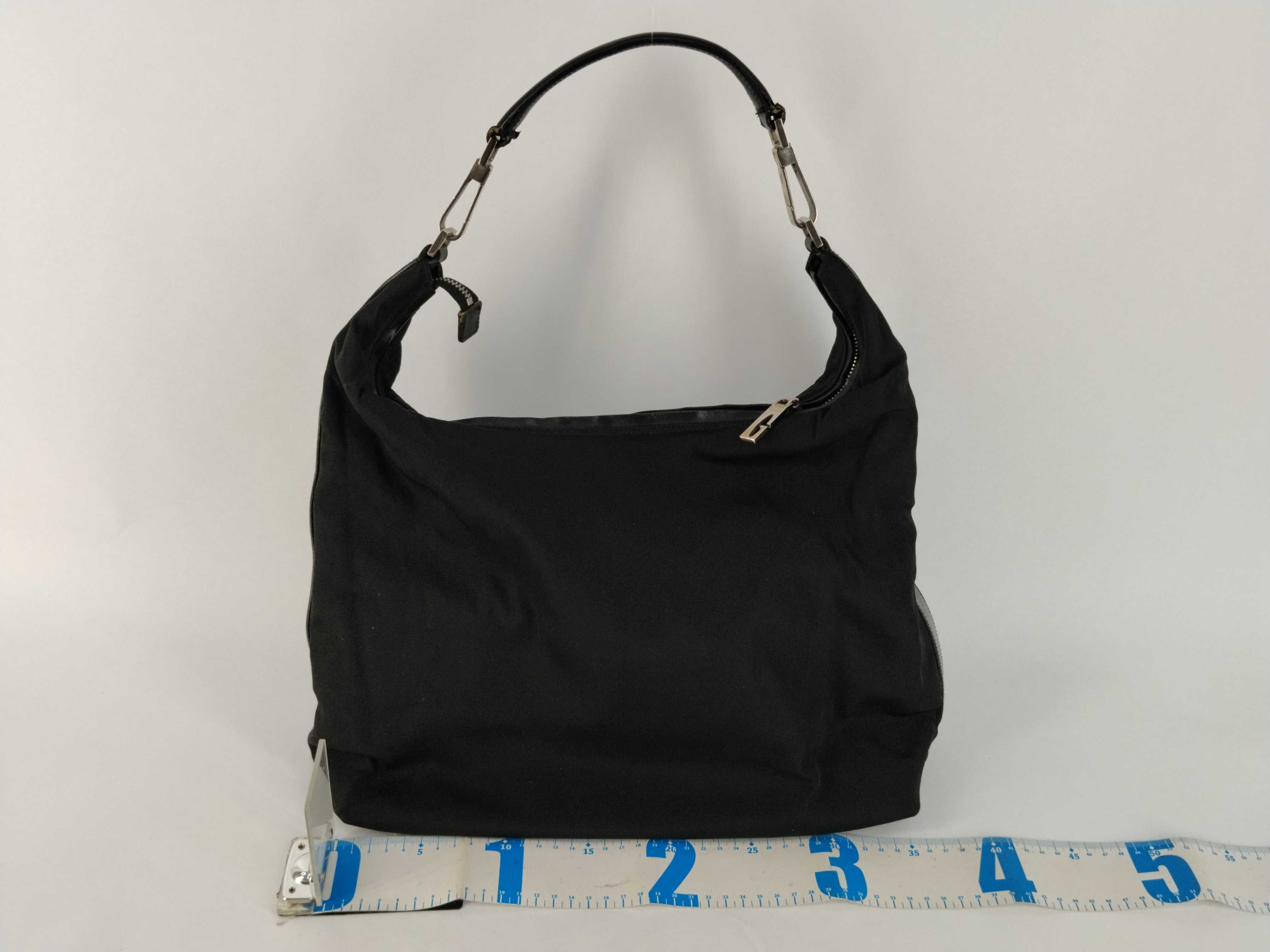 001-1955 Shoulder Bag, Nylon, Black, Plain. — view 2