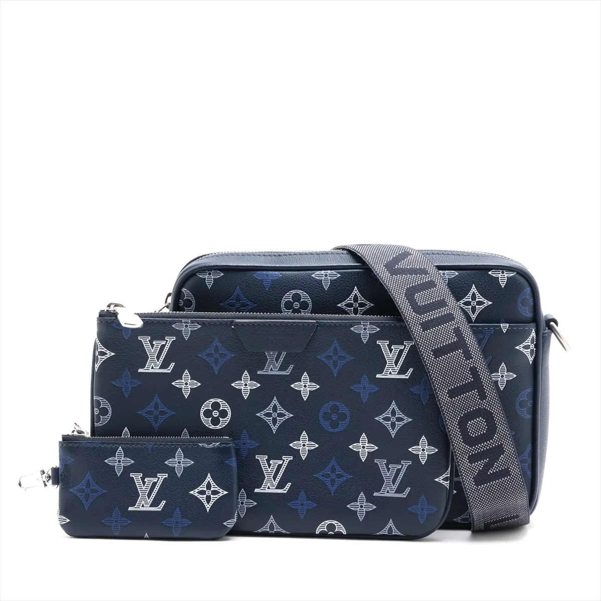 Monogram Shadow Trio Messenger M28618 Blue (RFID detected)