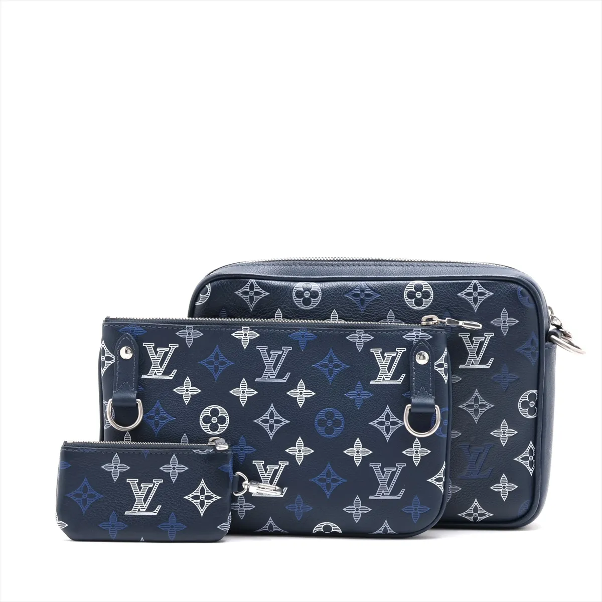 Monogram Shadow Trio Messenger M28618 Blue (RFID detected) — view 2