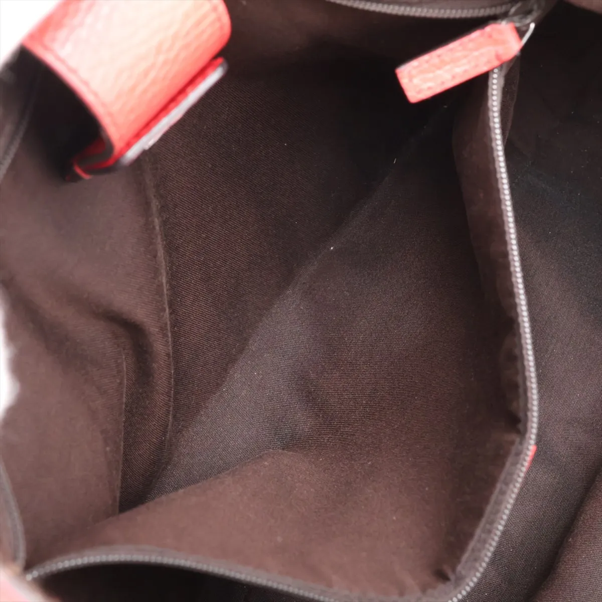 268641 Leather 2-Way Handbag Red Outlet — view 9