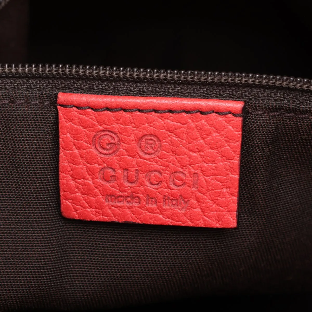 268641 Leather 2-Way Handbag Red Outlet — view 10