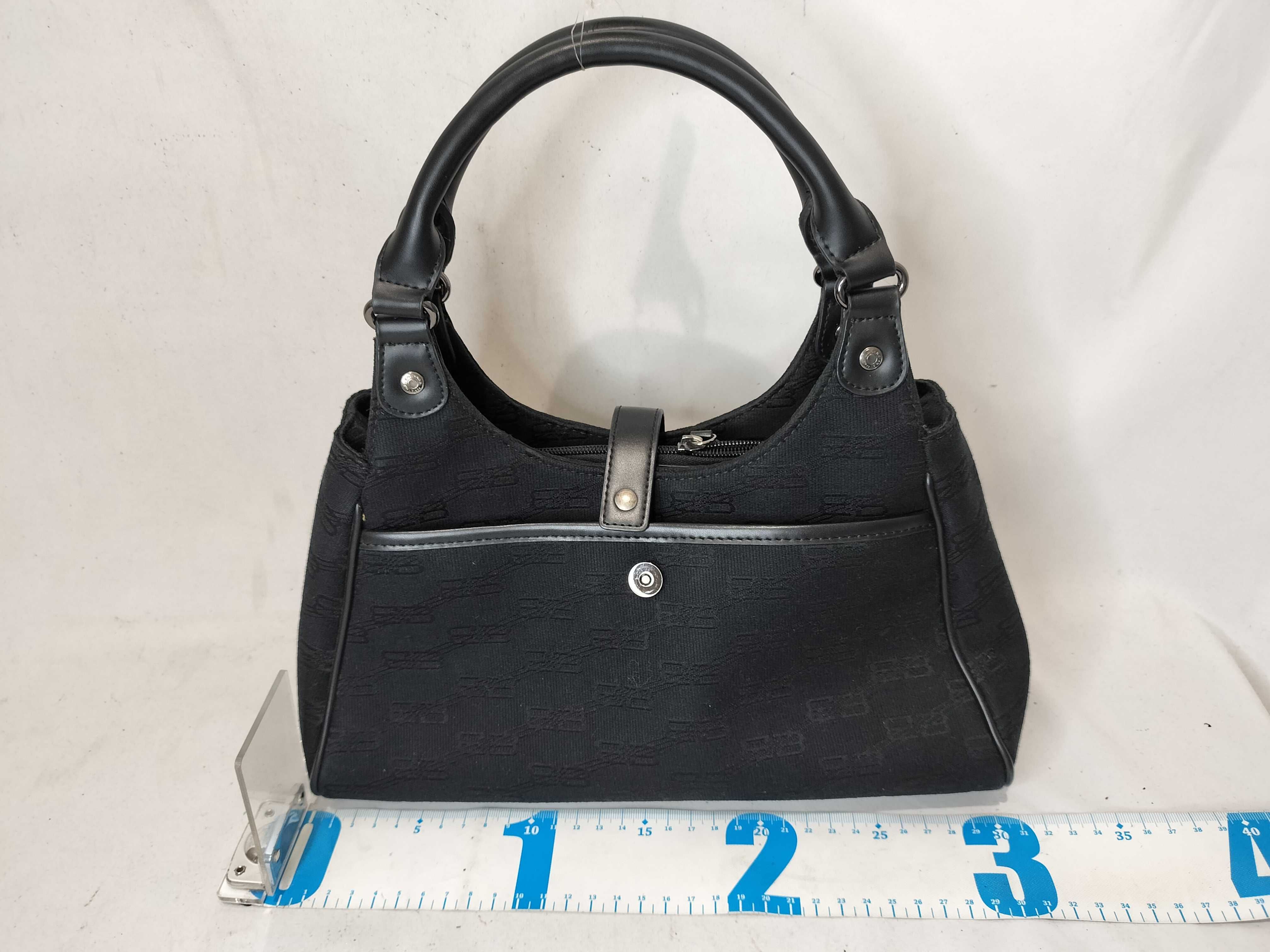 BB logo canvas black handbag — view 3
