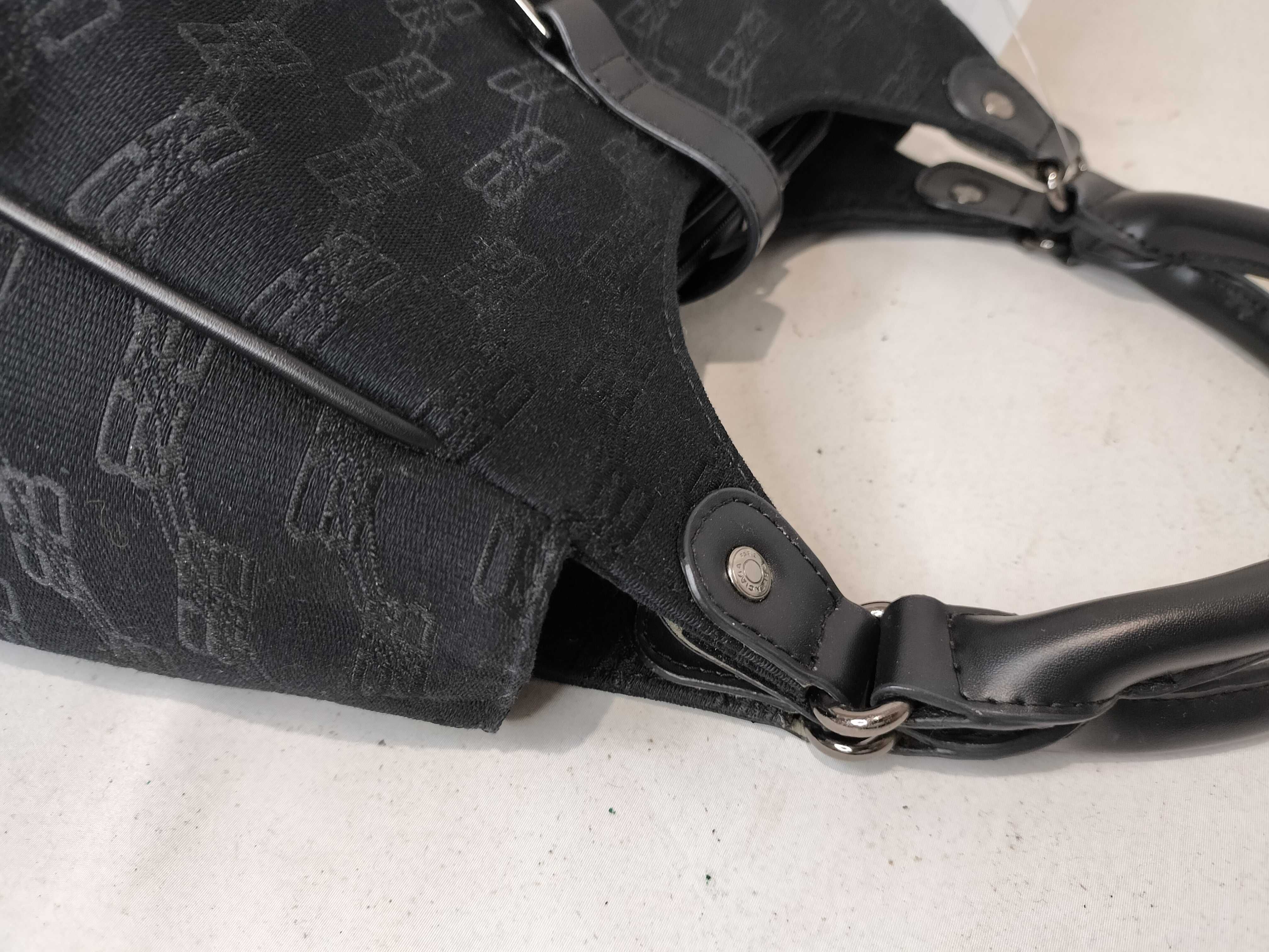 BB logo canvas black handbag — view 6