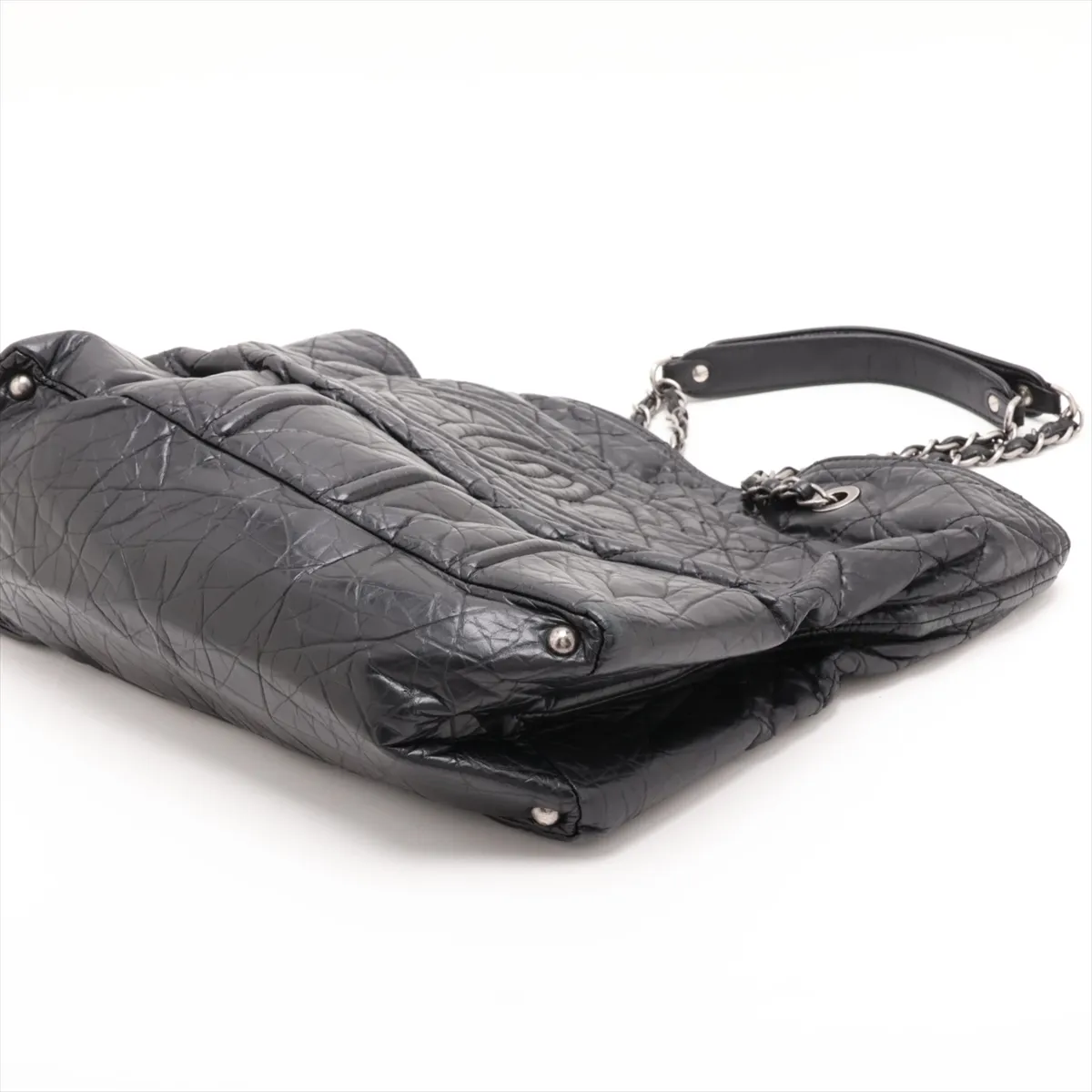Coco Mark Vintage Calf Chain Tote Bag, Black with Gunmetal Hardware, Item No. 12930362 (Serial Number 12) — view 3