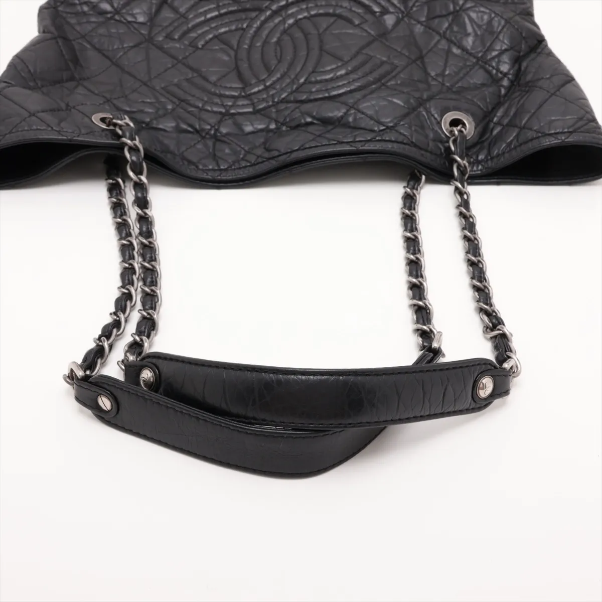 Coco Mark Vintage Calf Chain Tote Bag, Black with Gunmetal Hardware, Item No. 12930362 (Serial Number 12) — view 5