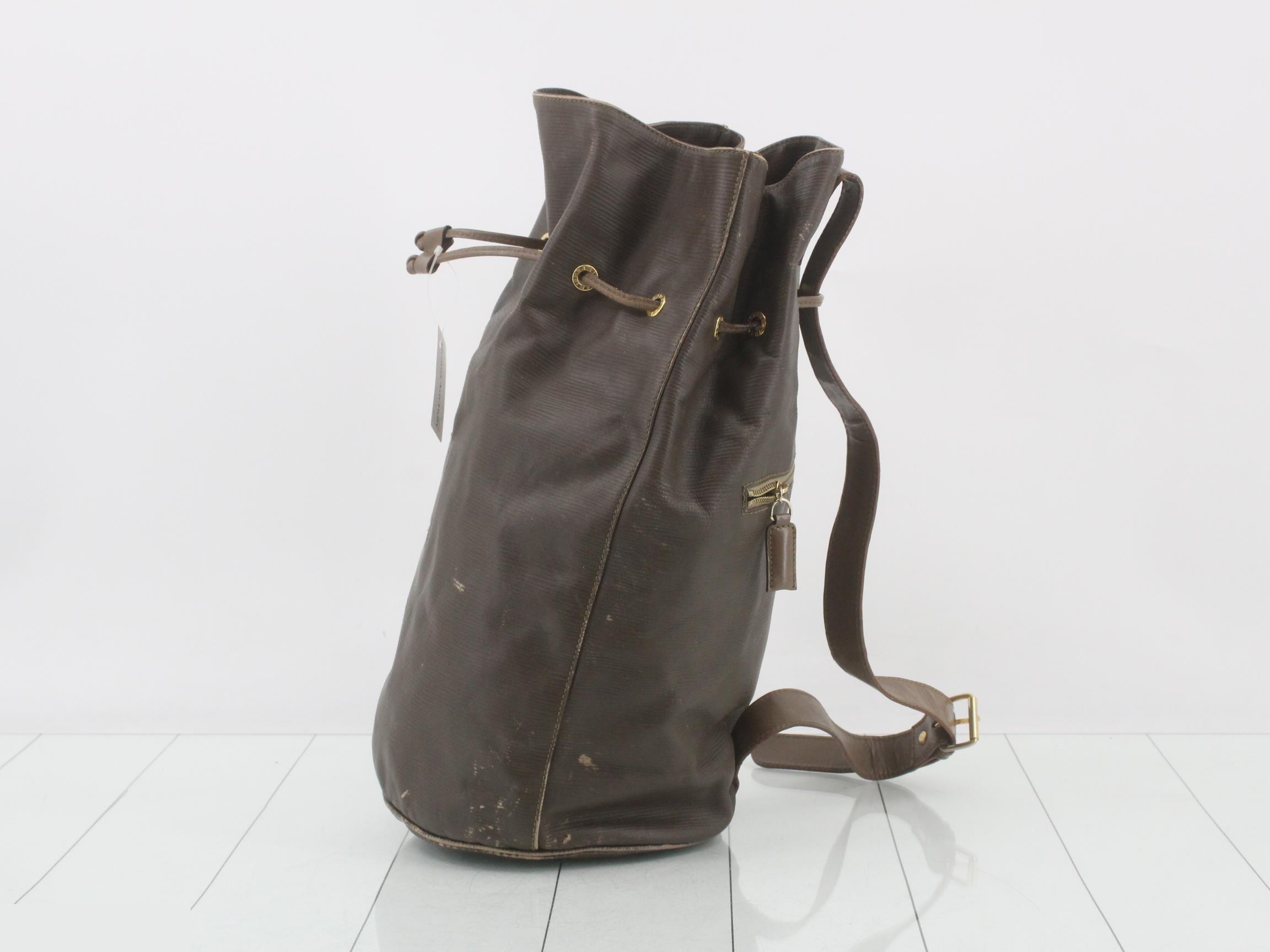 FF logo embossed leather drawstring pouch — view 3