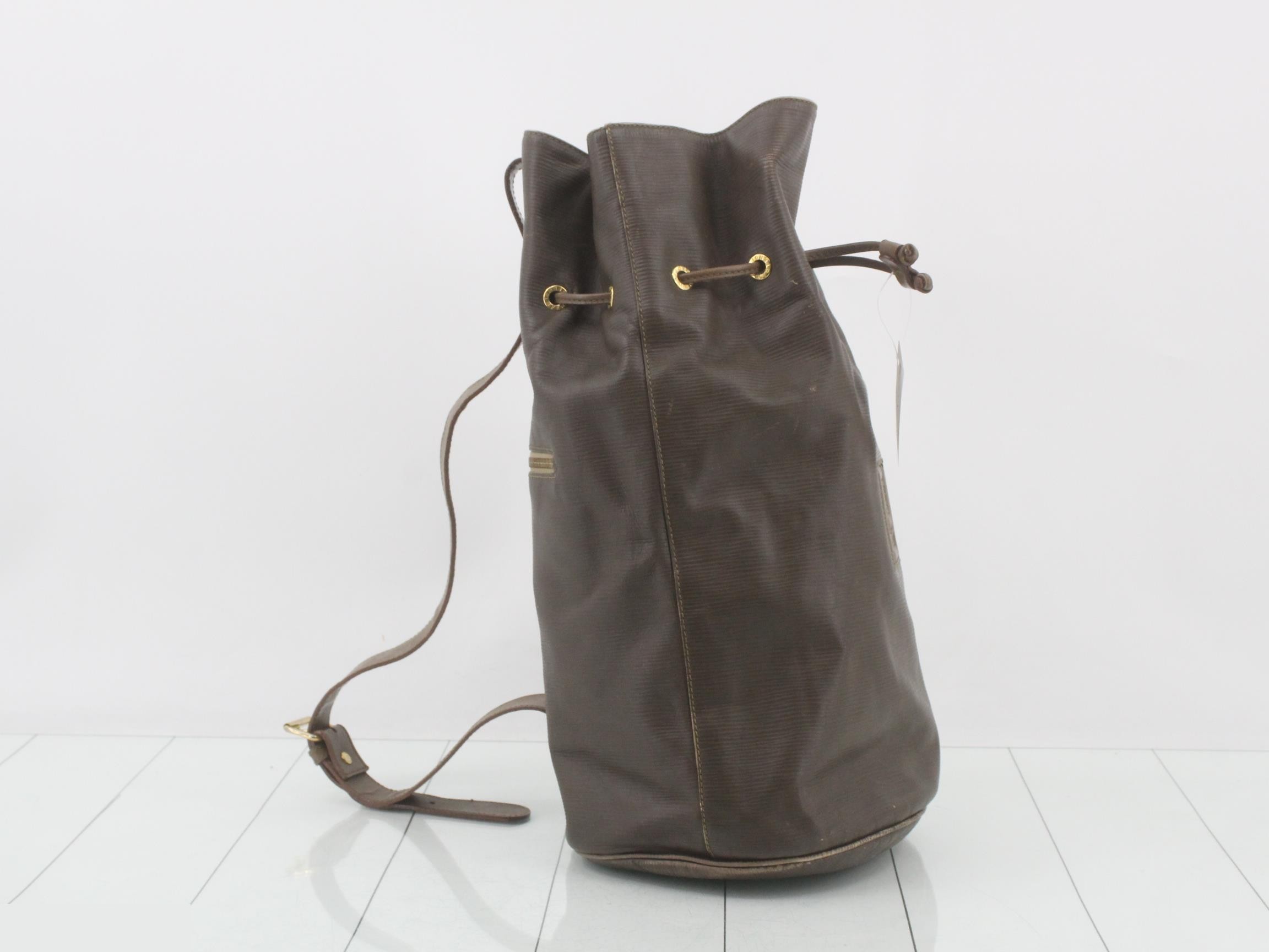 FF logo embossed leather drawstring pouch — view 4