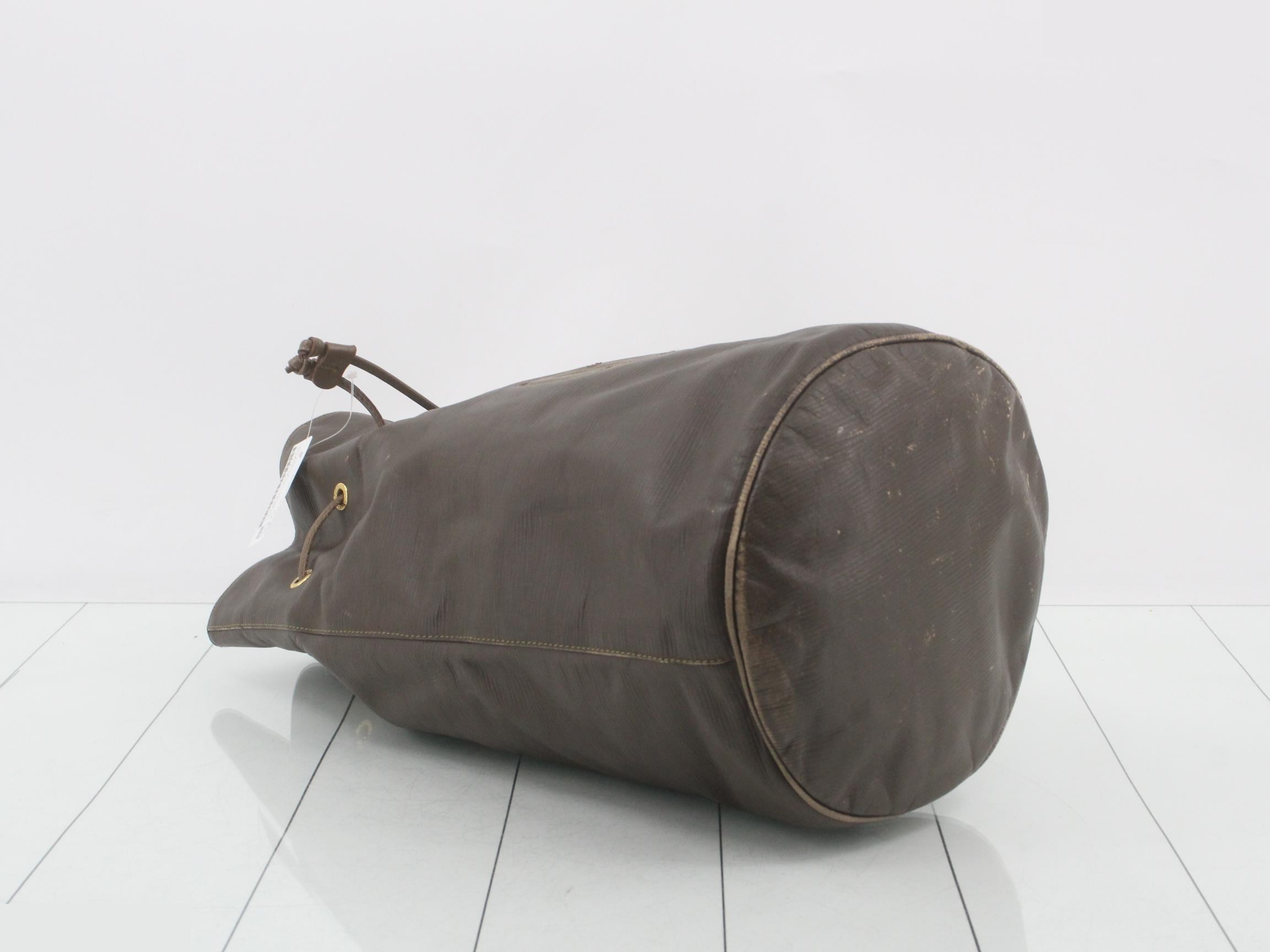 FF logo embossed leather drawstring pouch — view 5