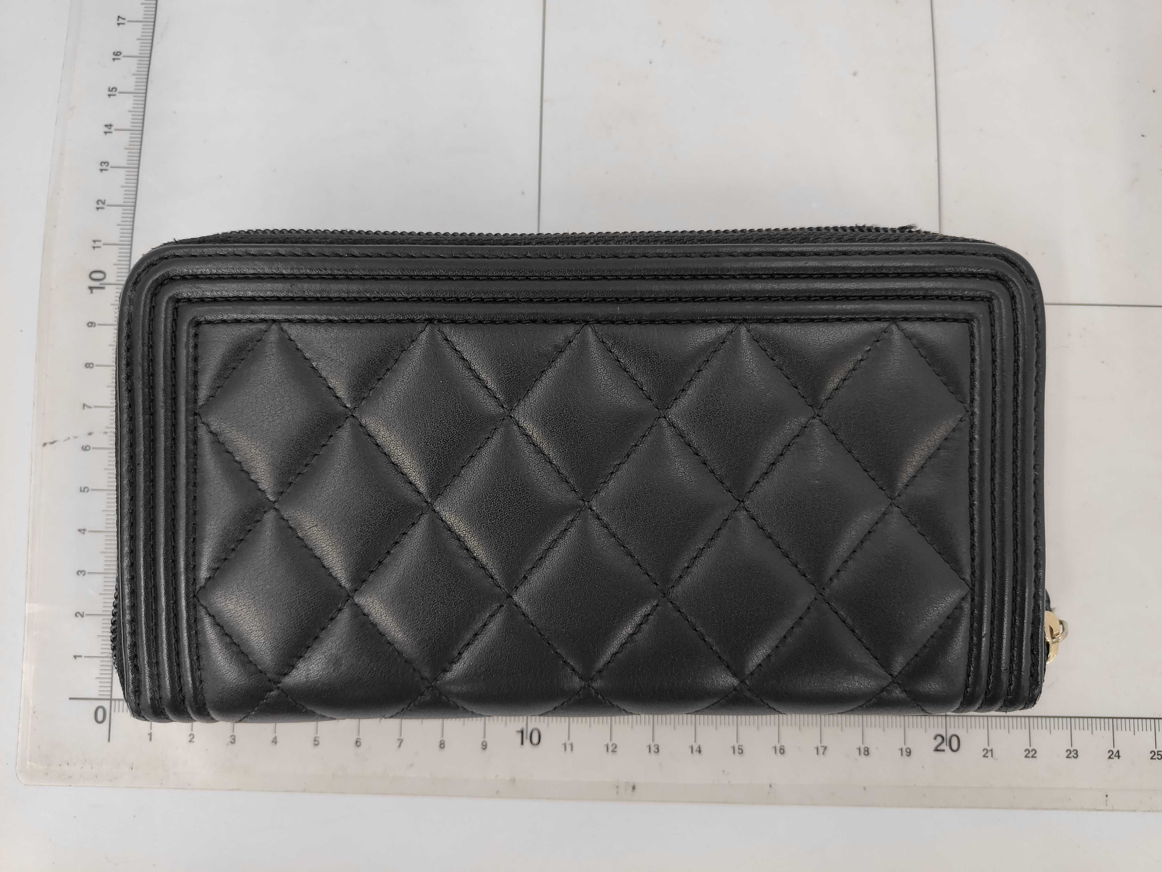 Boy Chanel Matelasse Flap Long Wallet Zippy Wallet Gold Hardware Black With Serial Seal No. 22 Wallet — view 2