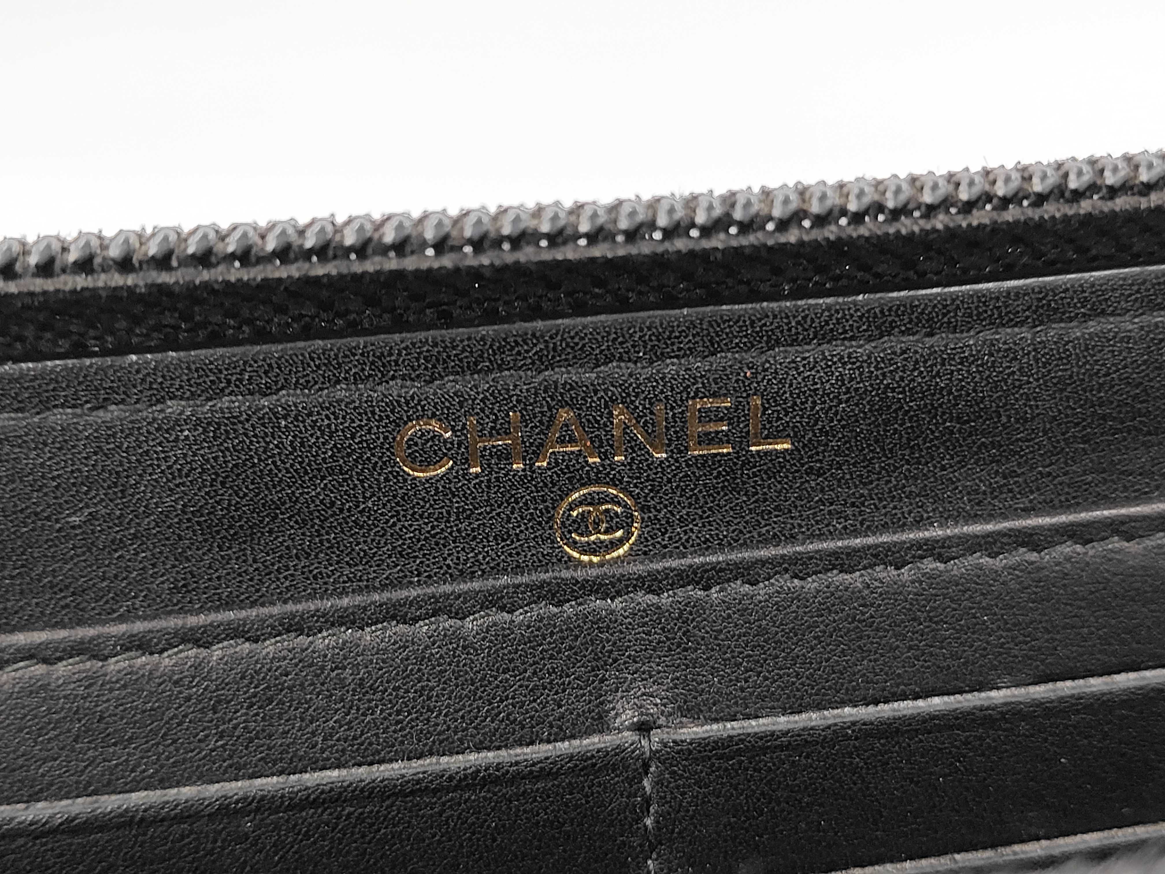 Boy Chanel Matelasse Flap Long Wallet Zippy Wallet Gold Hardware Black With Serial Seal No. 22 Wallet — view 6