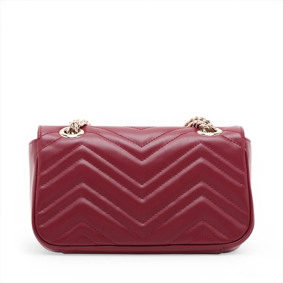 GG Marmont Leather Chain Shoulder Bag, Bordeaux, 446744 — view 2