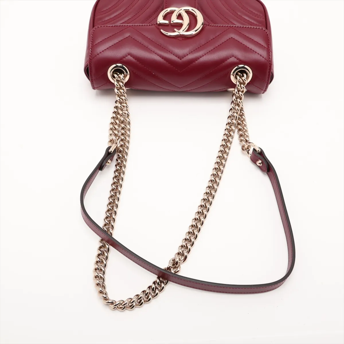 GG Marmont Leather Chain Shoulder Bag, Bordeaux, 446744 — view 5