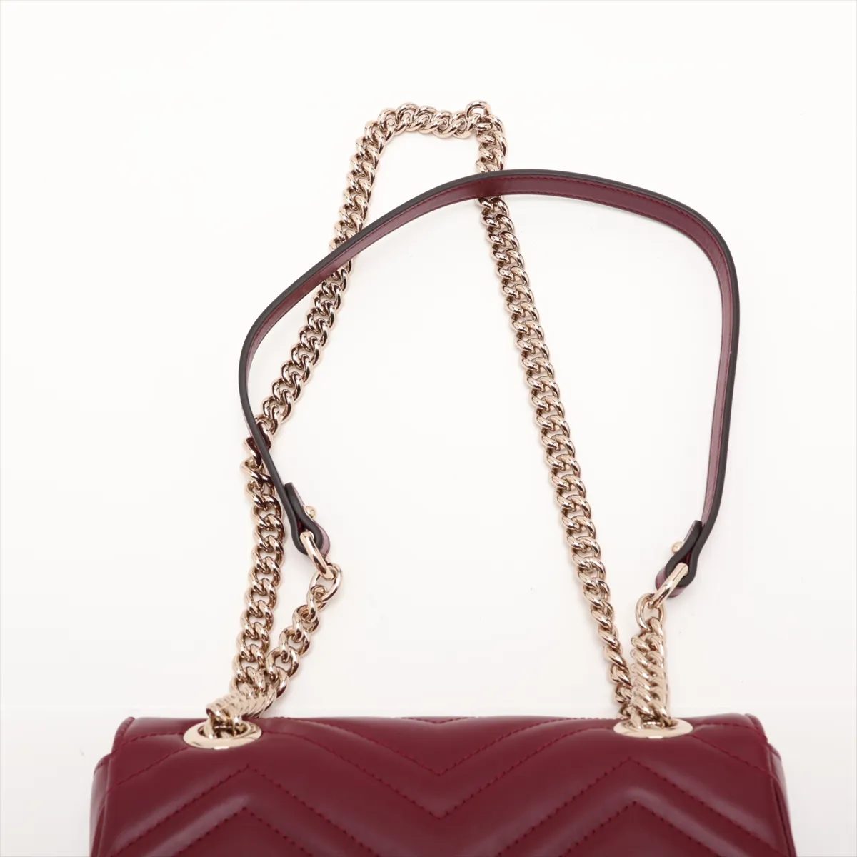GG Marmont Leather Chain Shoulder Bag, Bordeaux, 446744 — view 6