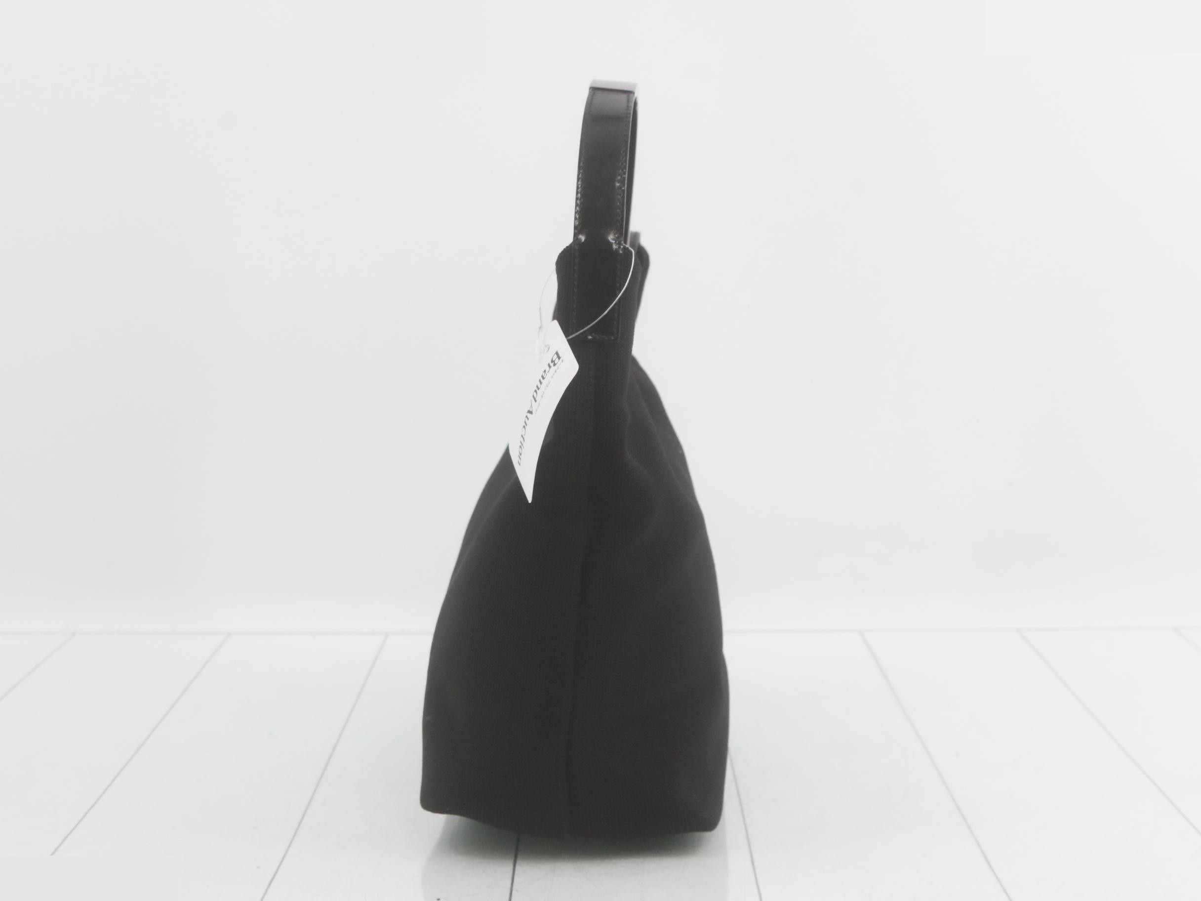 One-shoulder bag, black nylon, metal — view 3
