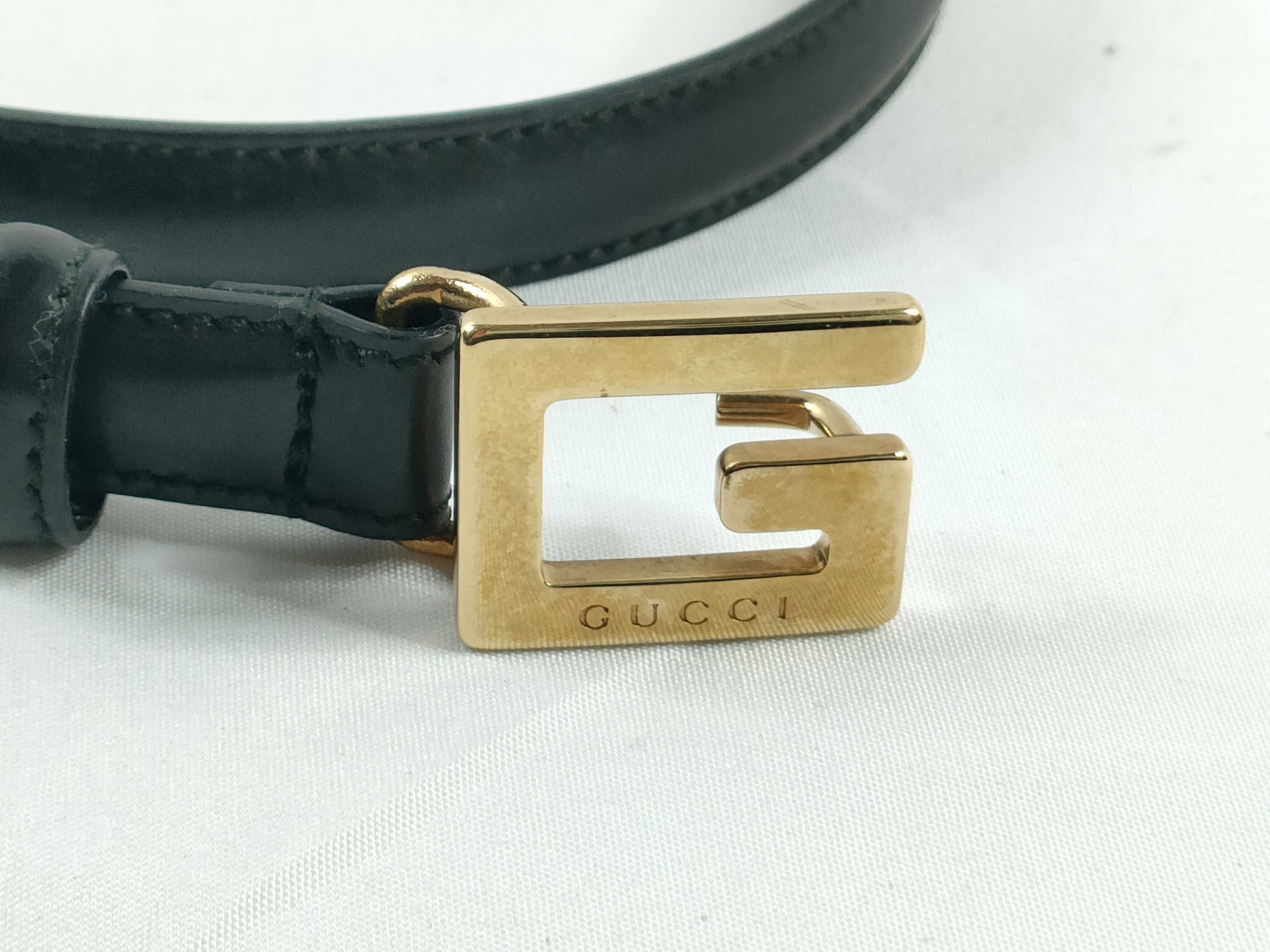 belt, black leather, G buckle (VO8401) — view 4