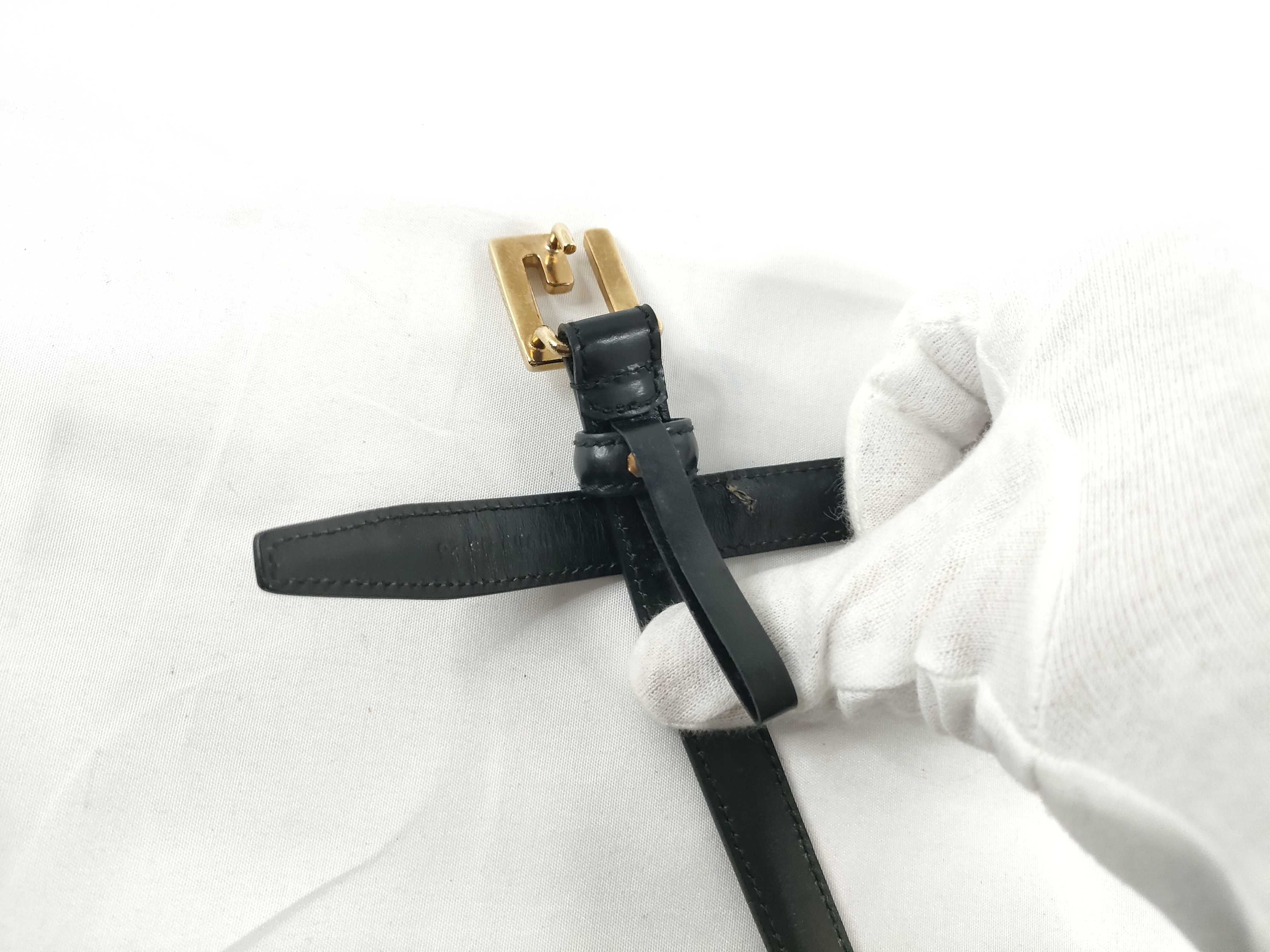 belt, black leather, G buckle (VO8401) — view 5
