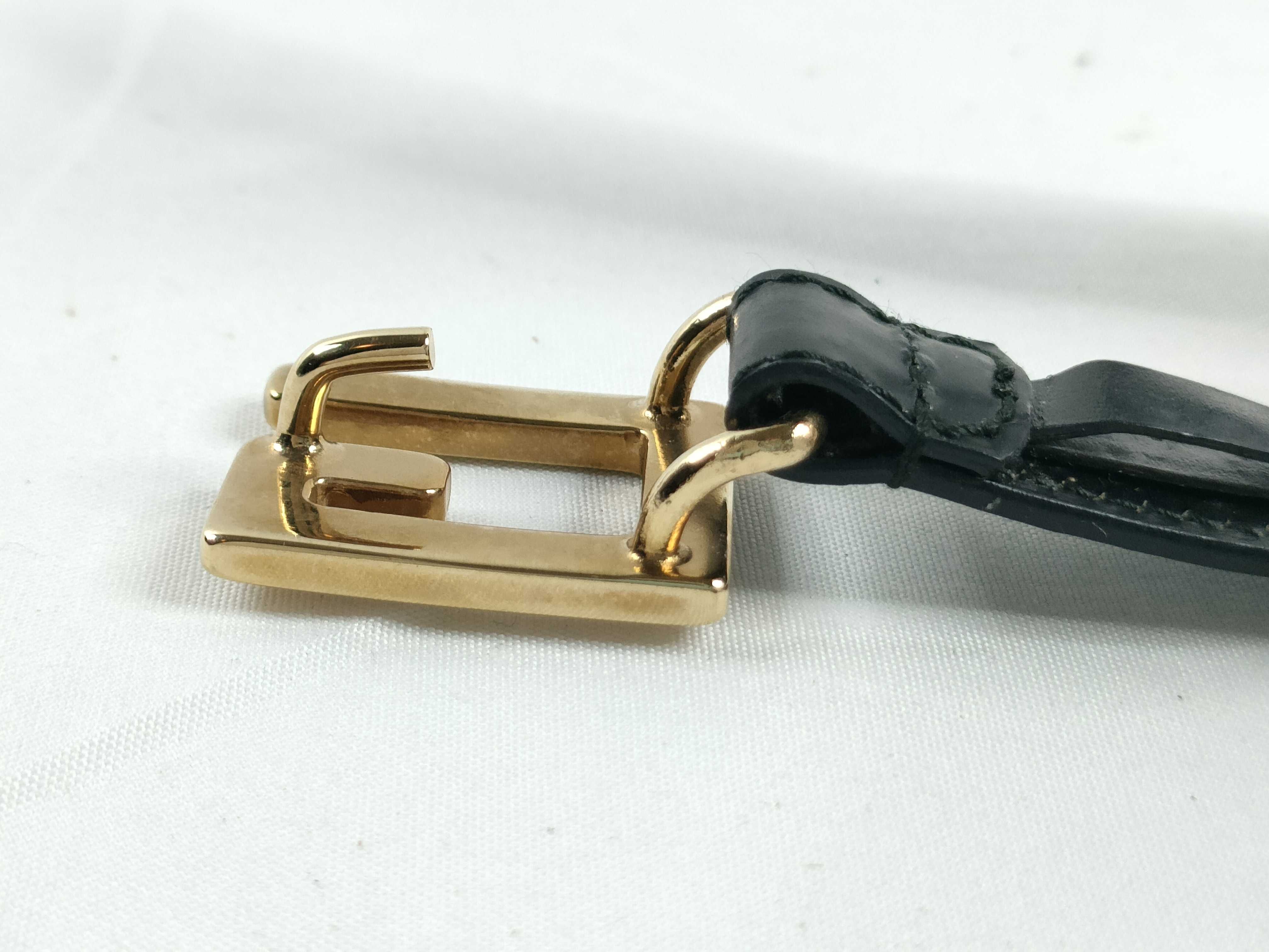belt, black leather, G buckle (VO8401) — view 6